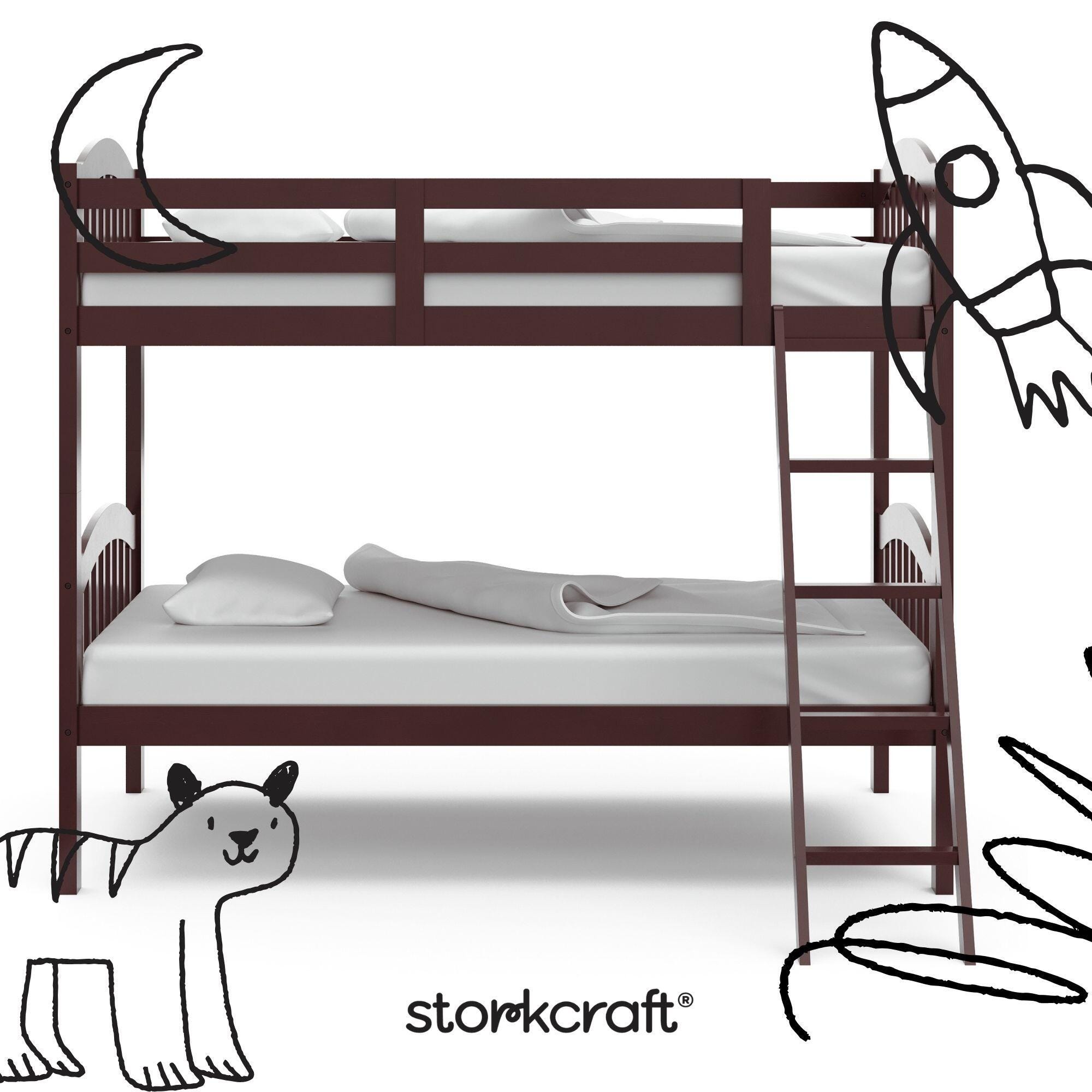 Storkcraft Longhorn Twin-over-Twin Bunk Bed, Espresso, large