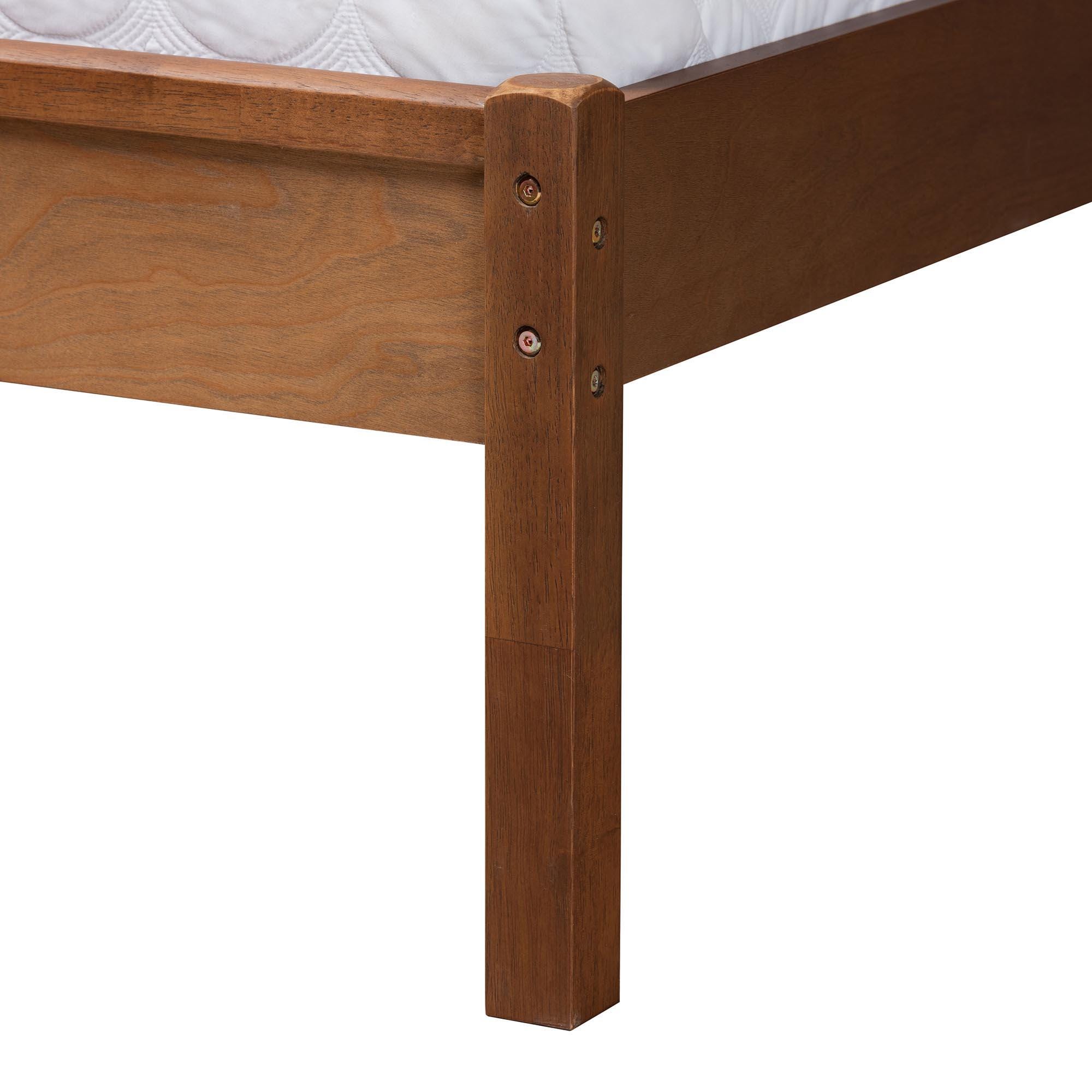 Baxton Studio Blossom King Panel Platform Bed, Ash Walnut, large