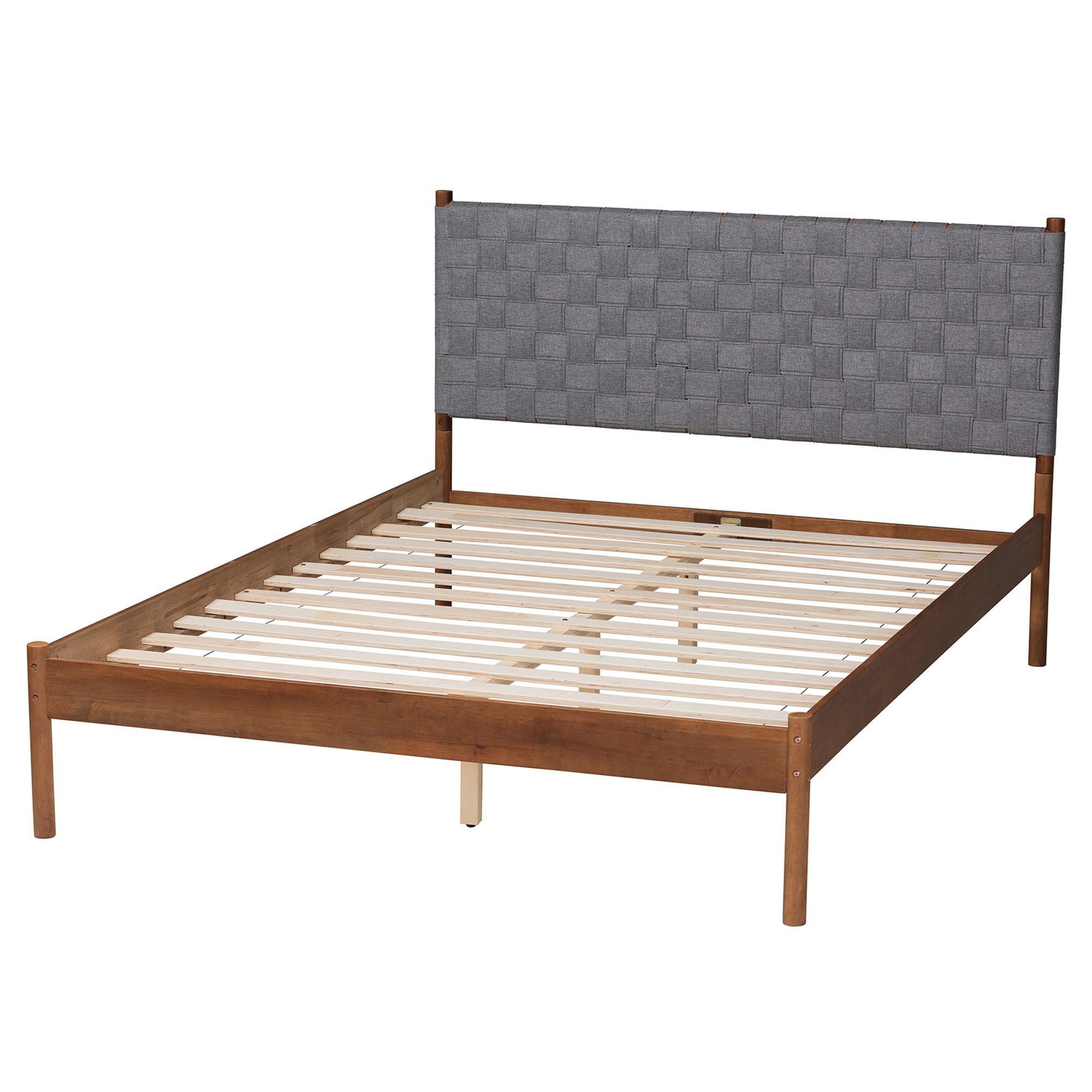 Baxton Studio Estela Queen Panel Platform Bed, , large