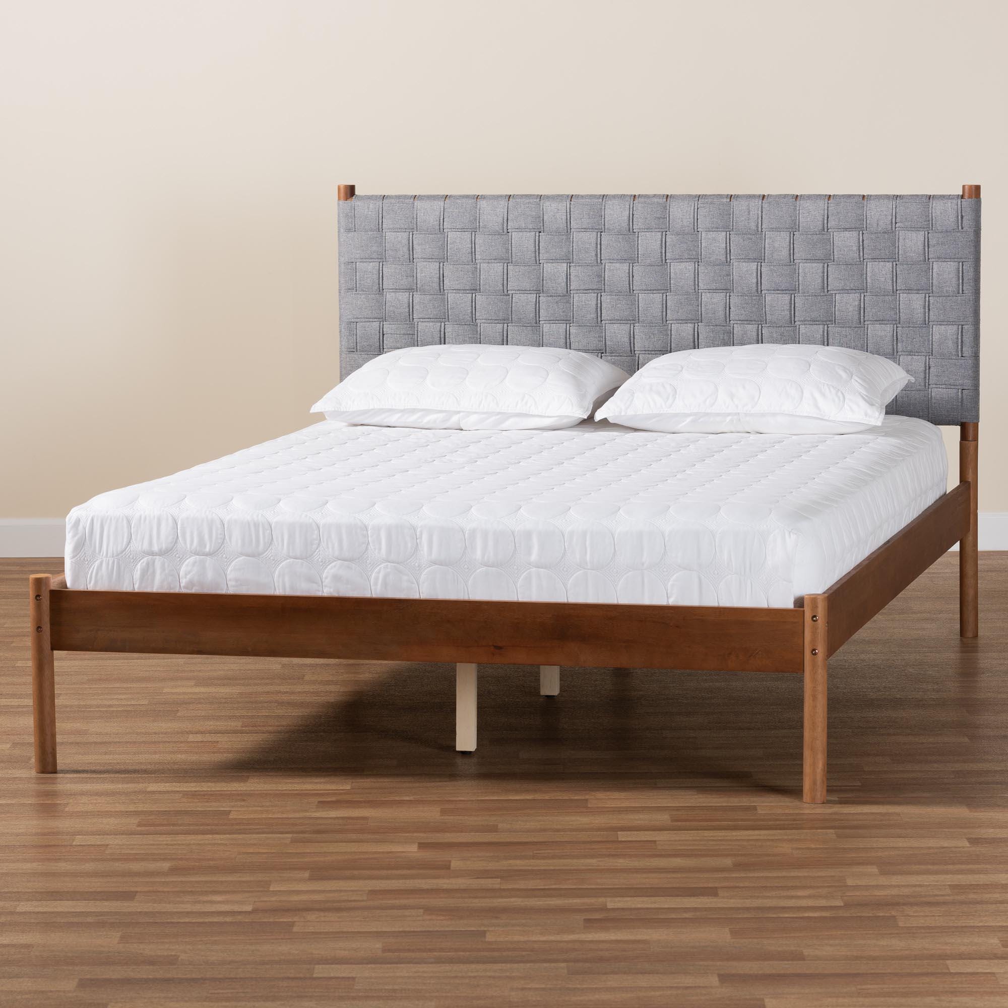 Baxton Studio Estela Queen Panel Platform Bed, , large