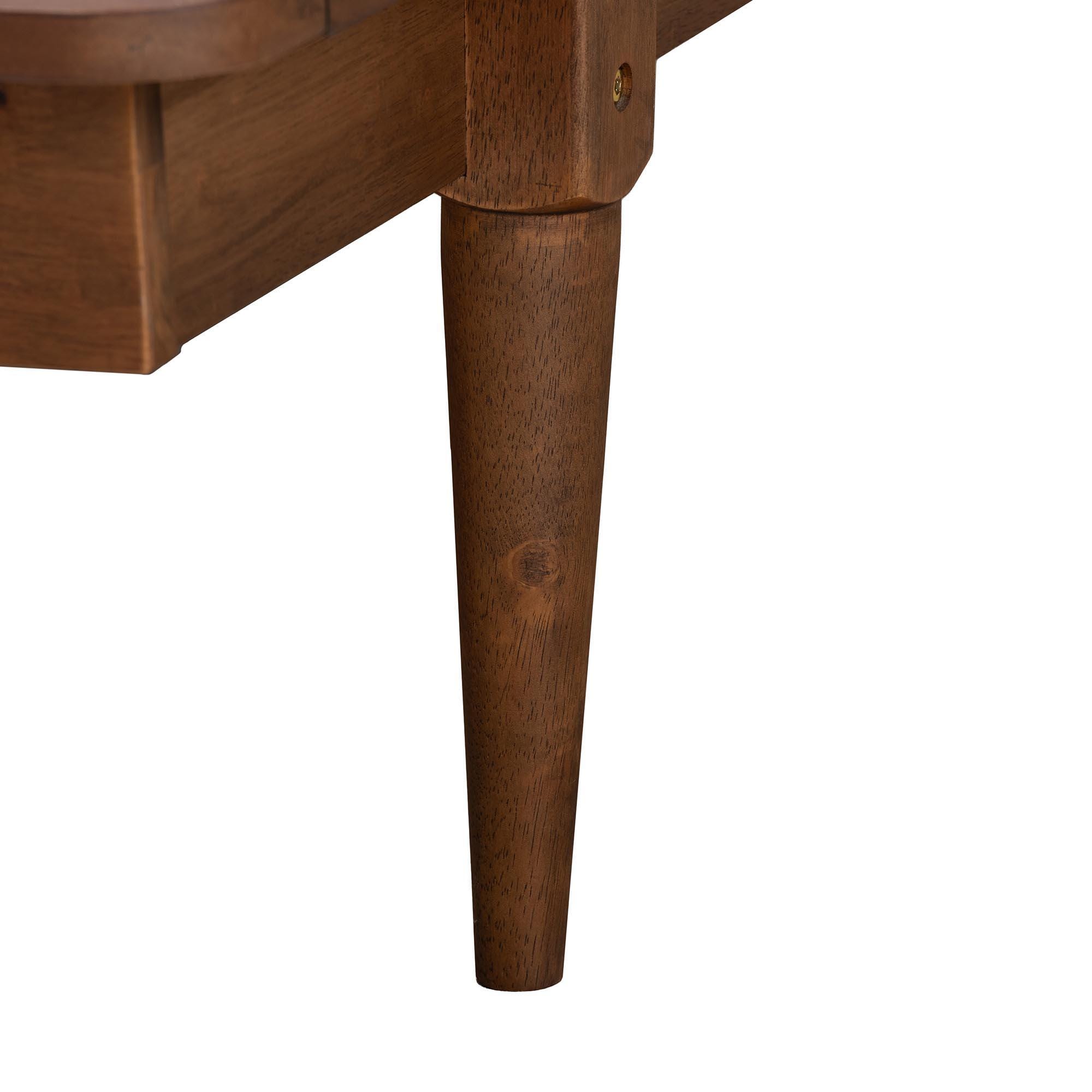 Baxton Studio Flint Queen Panel Platform Bed, Ash Walnut, large