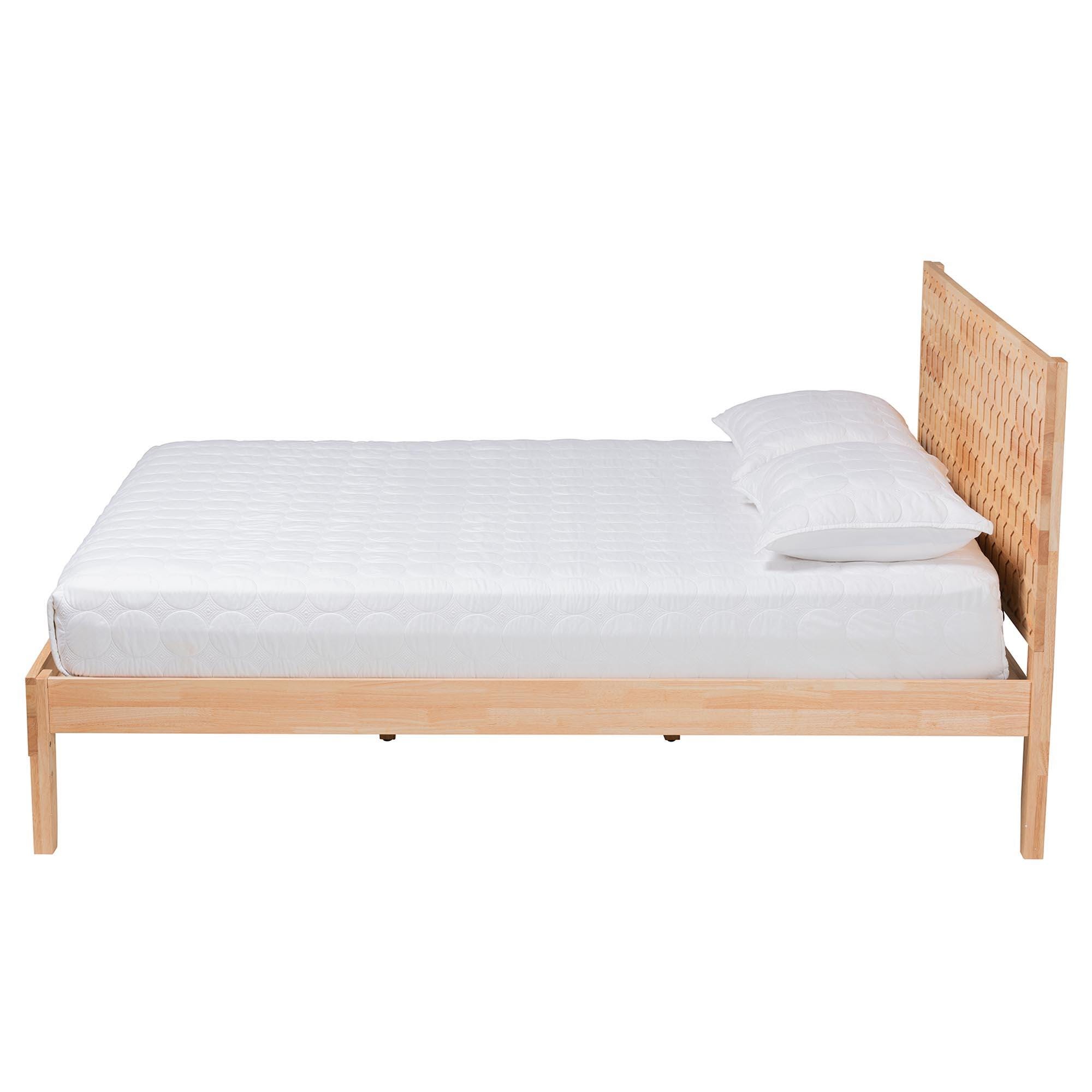 Baxton Studio Hosea King Panel Platform Bed, Natural, large