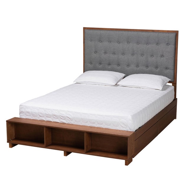 Baxton Studio Jalie King Panel Platform Storage Bed