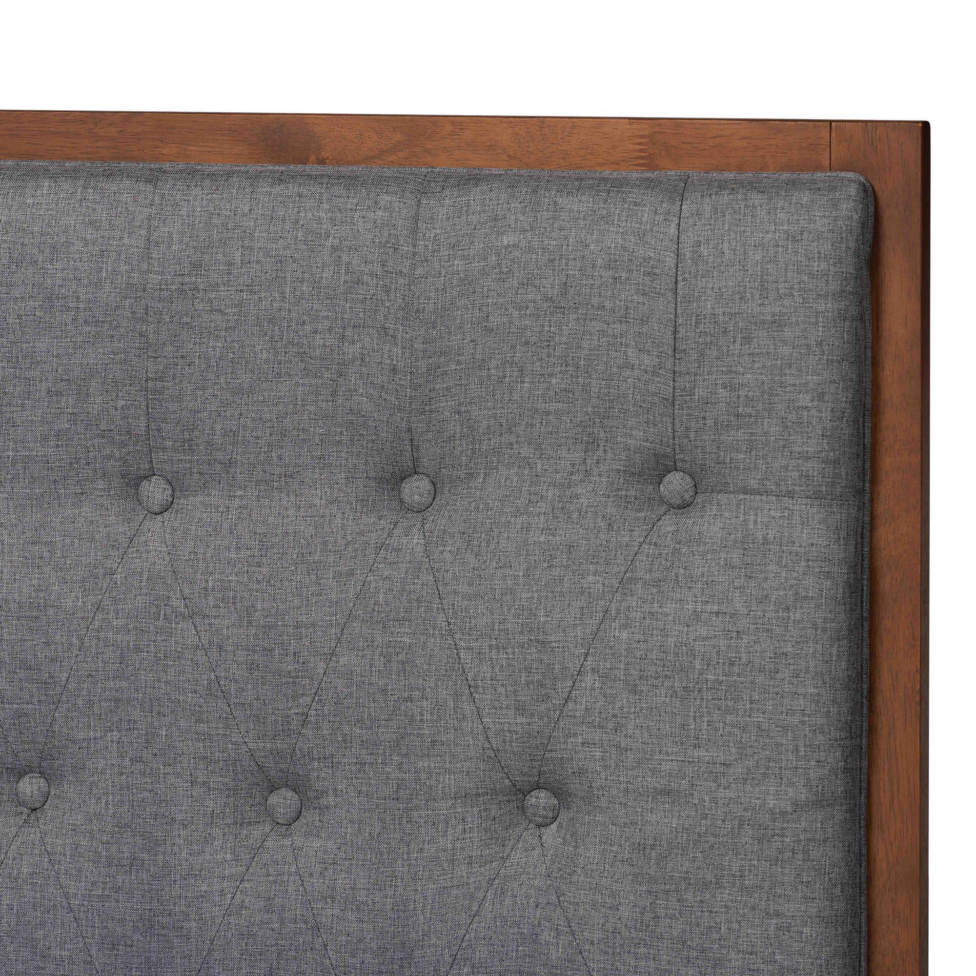 Baxton Studio Jalie King Panel Platform Storage Bed, Gray/Walnut Brown, large