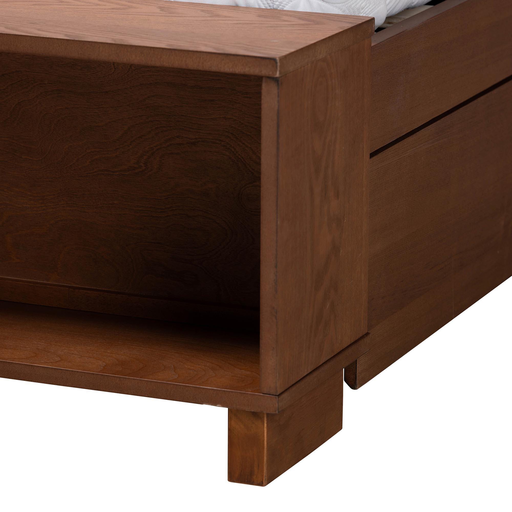 Baxton Studio Jalie King Panel Platform Storage Bed, Gray/Walnut Brown, large