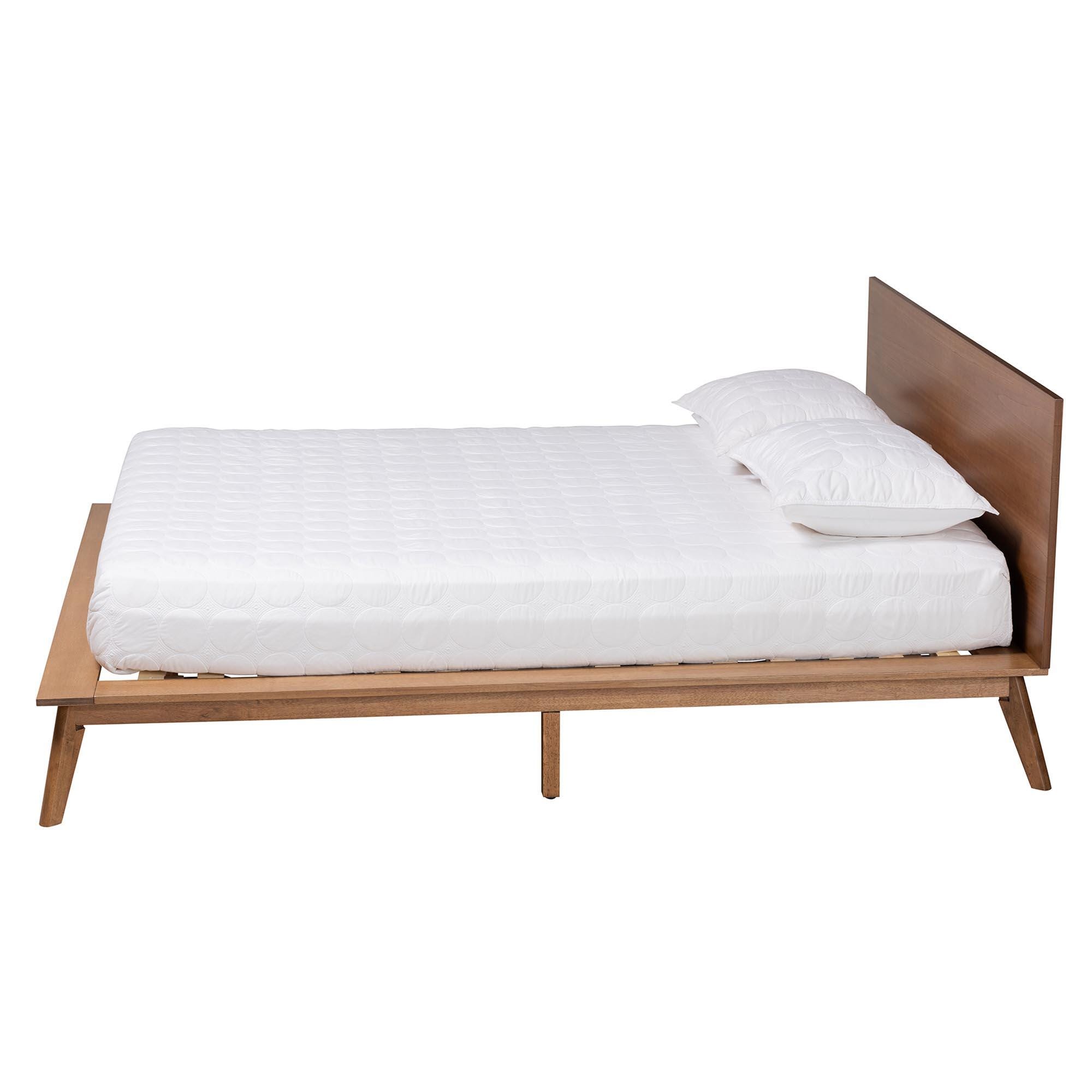 Baxton Studio Wheatley Queen Panel Platform Bed, Walnut Brown, large