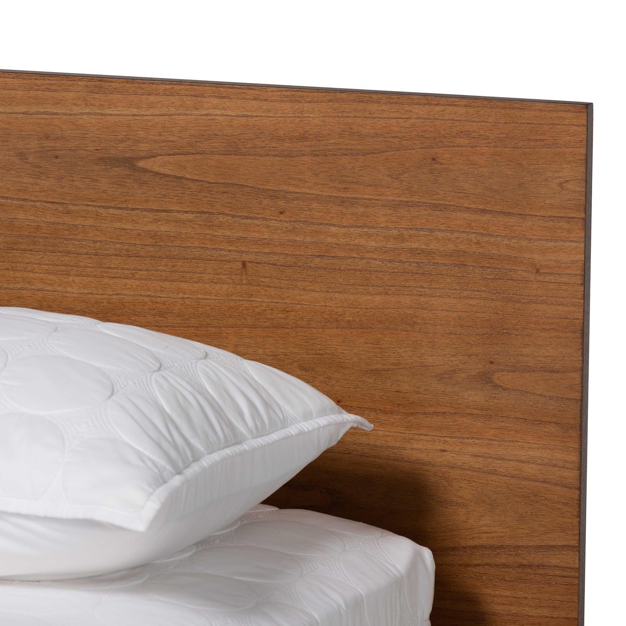 Baxton Studio Wheatley Queen Panel Platform Bed, Walnut Brown, large