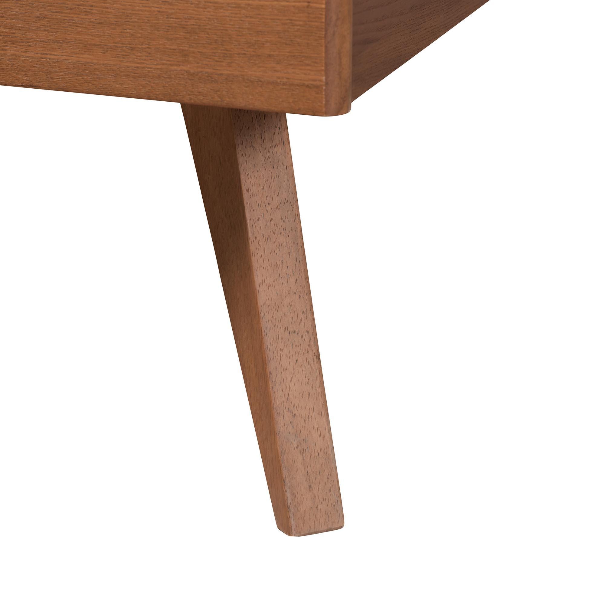 Baxton Studio Asami Full Panel Bed with 2 Nightstands, Walnut Brown, large