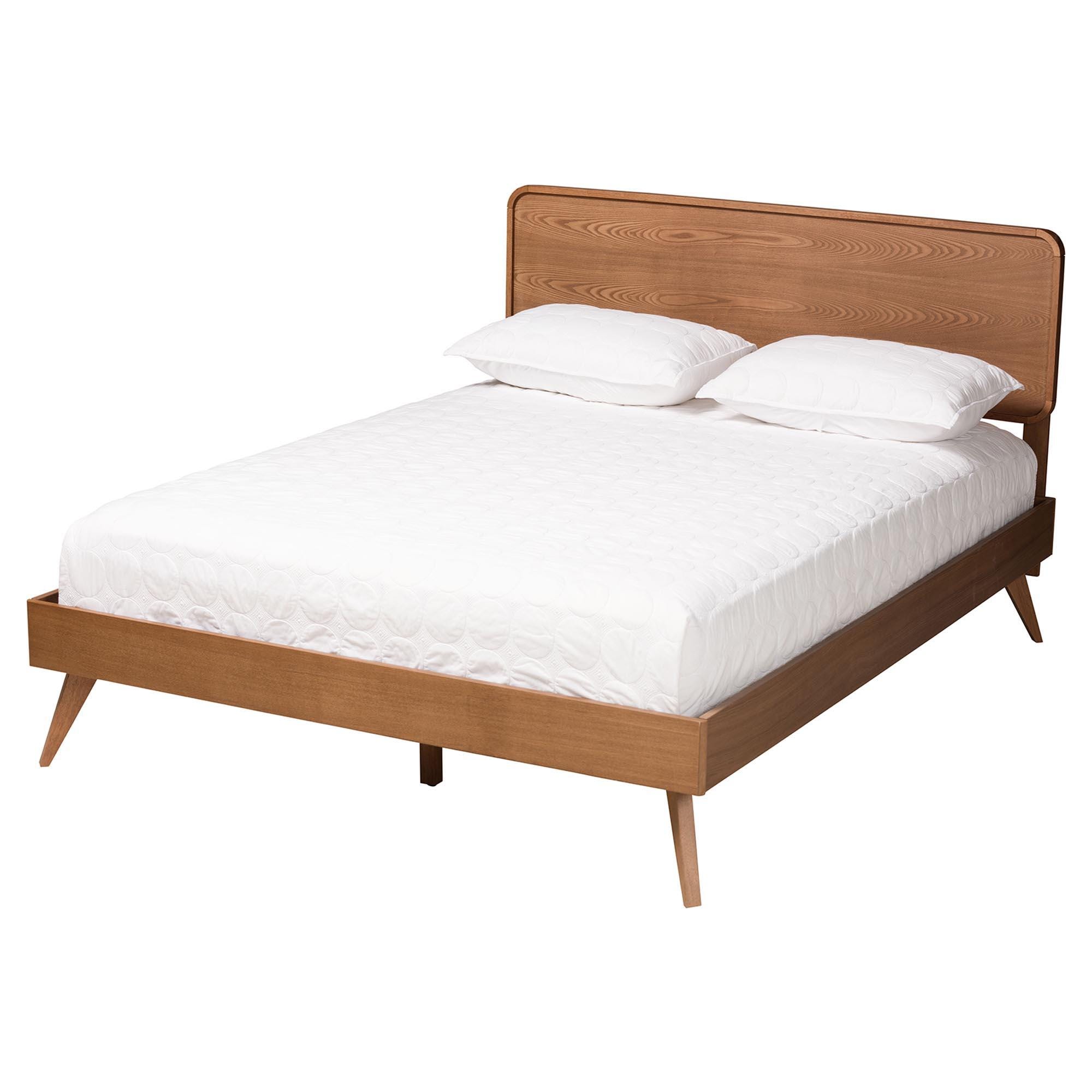 Baxton Studio Demeter Queen Panel Bed with 2 Nightstands, Walnut Brown, large