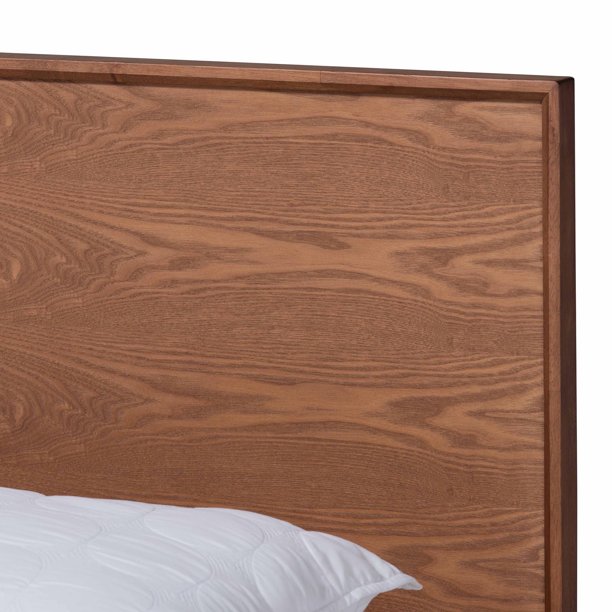 Baxton Studio Melora Full Panel Bed with 2 Nightstands, Walnut Brown/Brown, large
