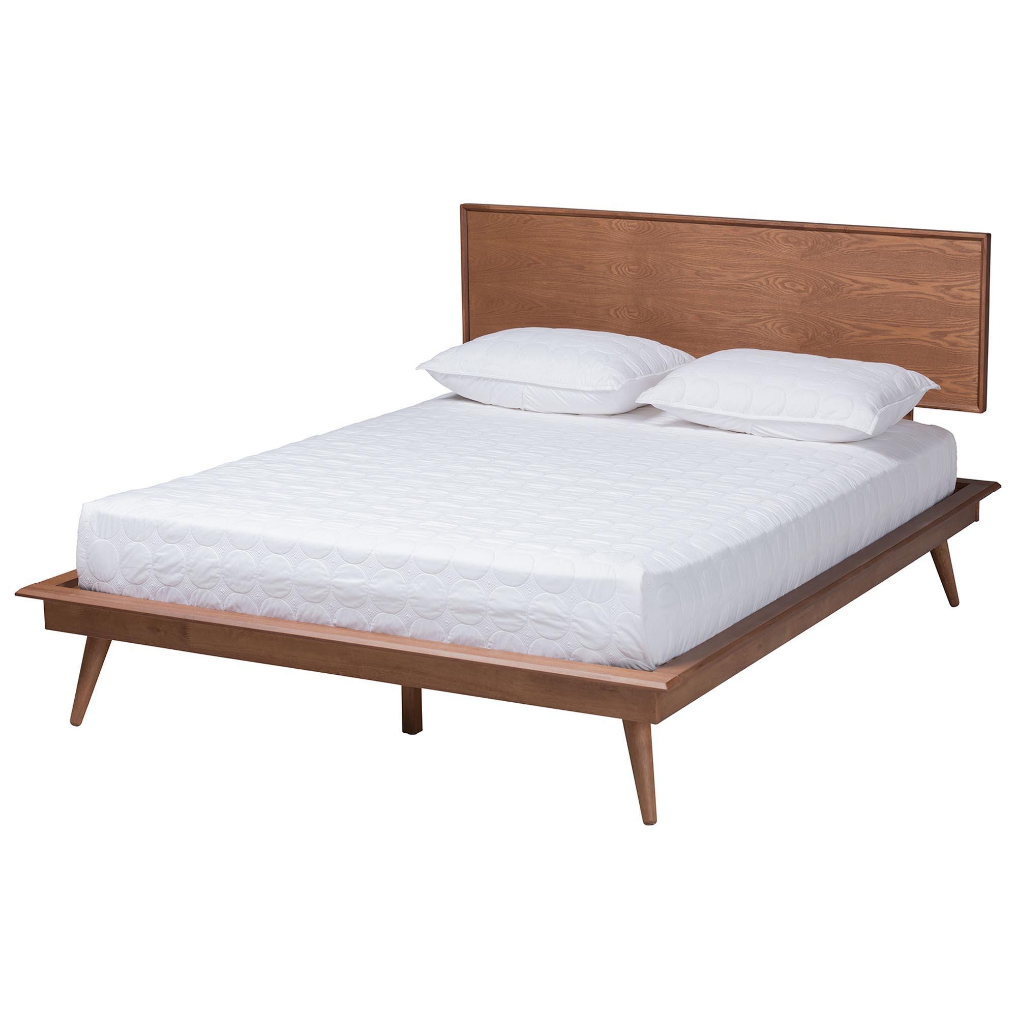 Baxton Studio Melora Queen Panel Bed with 2 Nightstands, Walnut Brown/Brown, large