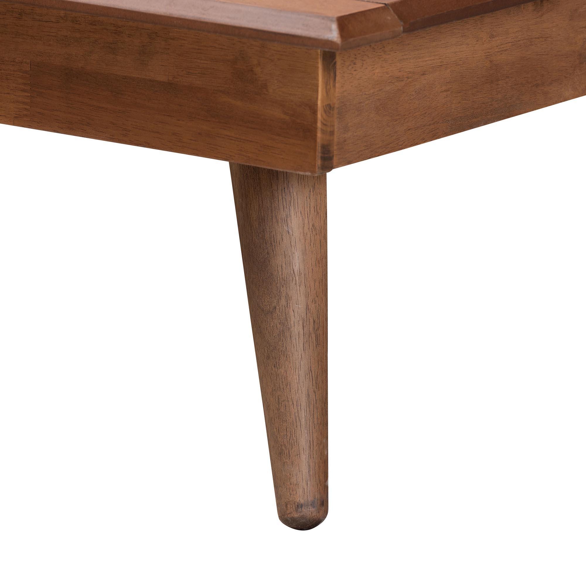Baxton Studio Melora Twin Panel Bed with 2 Nightstands, Walnut Brown/Brown, large