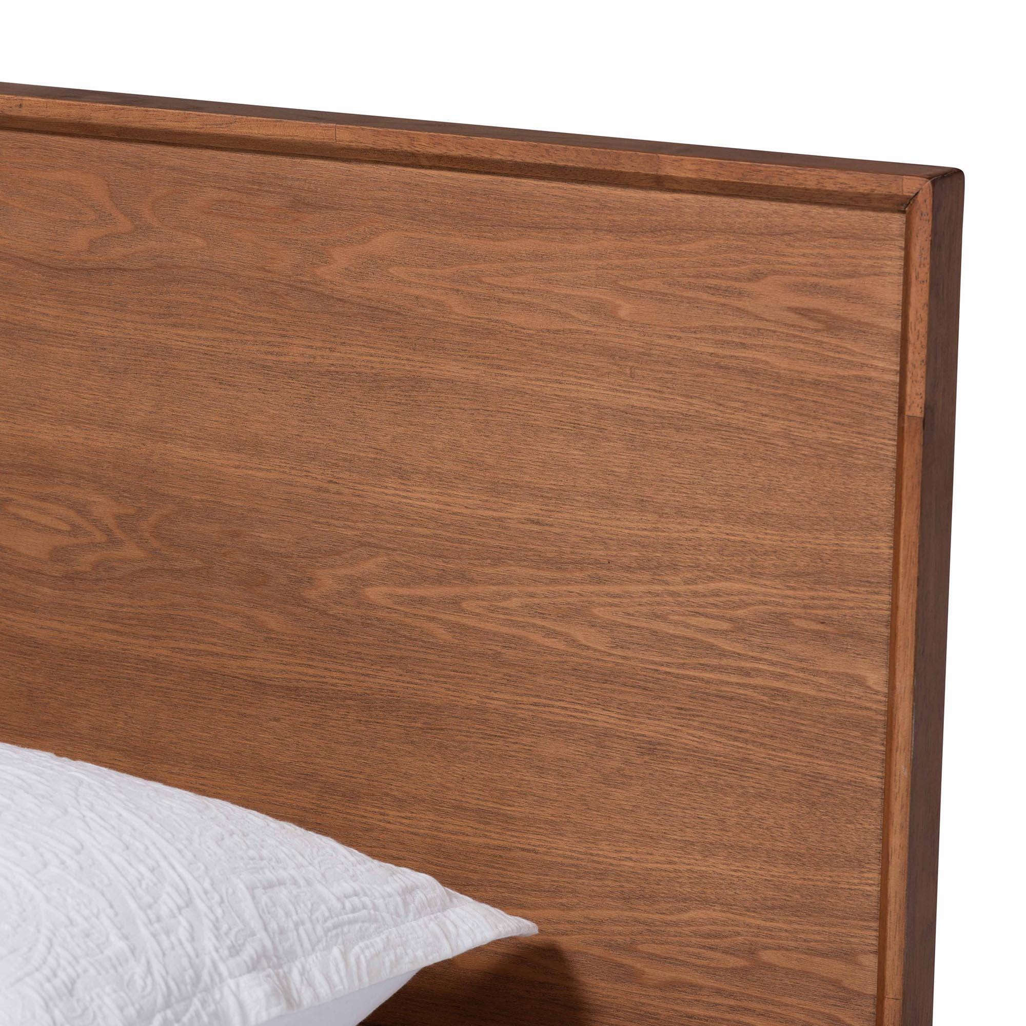 Baxton Studio Melora Twin Panel Bed with 2 Nightstands, Walnut Brown/Brown, large