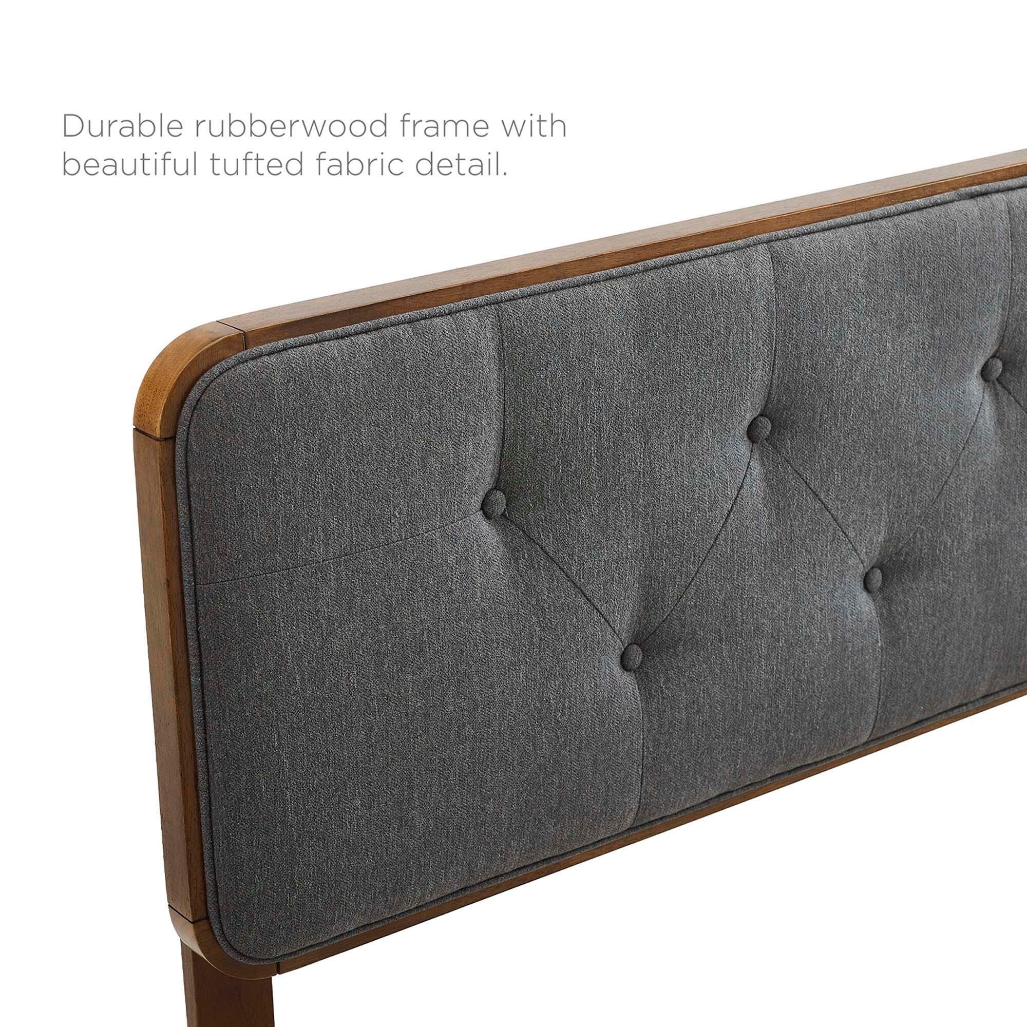 Modway Bridgette Twin Platform Bed With Splayed Legs, Walnut/Charcoal, large