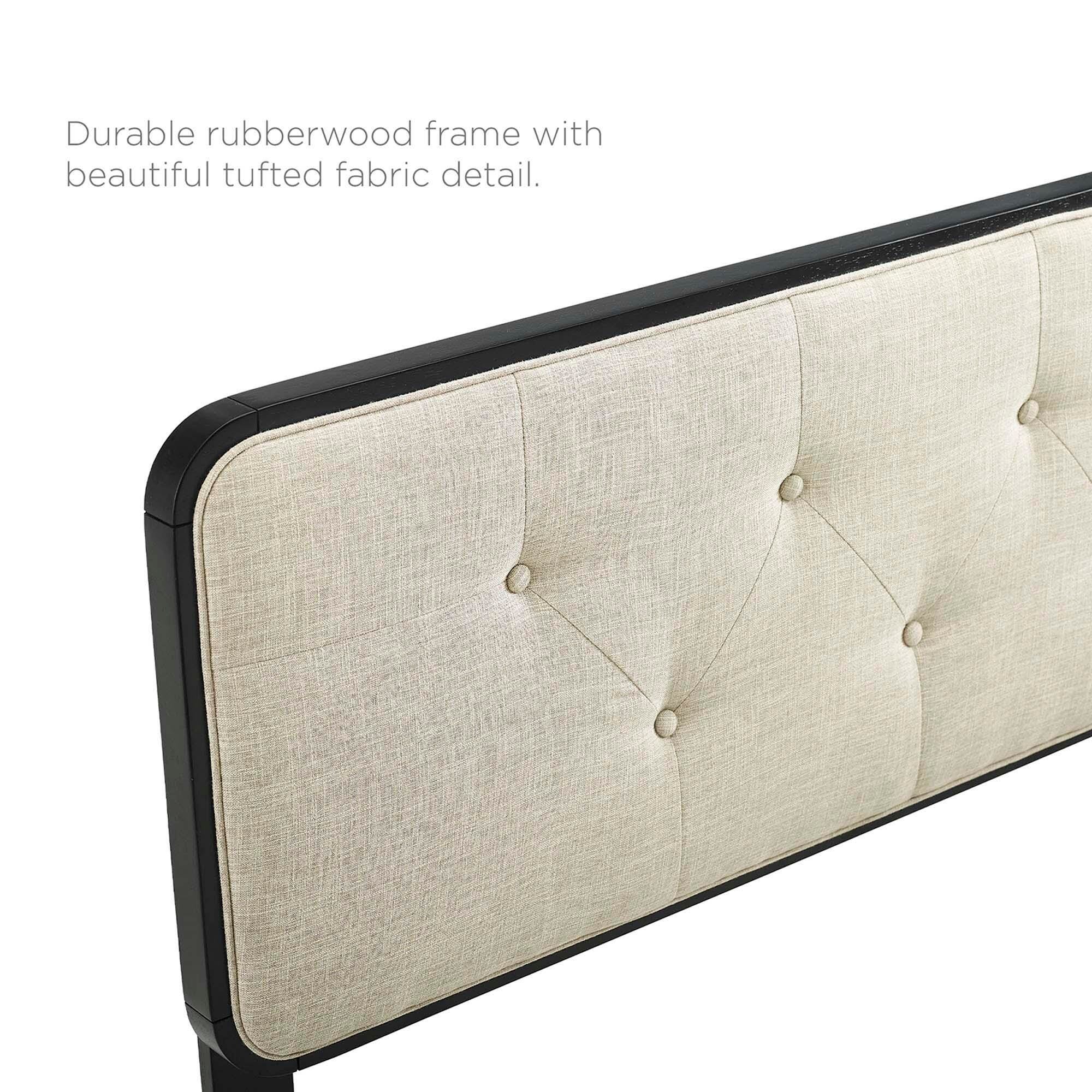 Modway Bridgette Full Platform Bed With Angular Frame, Black/Beige, large