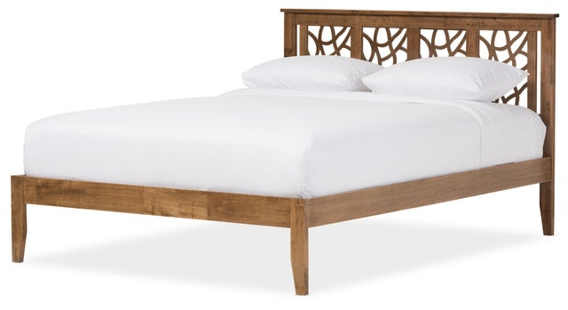 Tree Branch Design Wood Queen Size Platform Bed