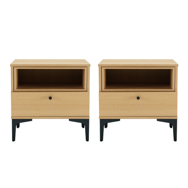 Manhattan Comfort Amara 20" 1 Drawer Nightstand (Set of 2)