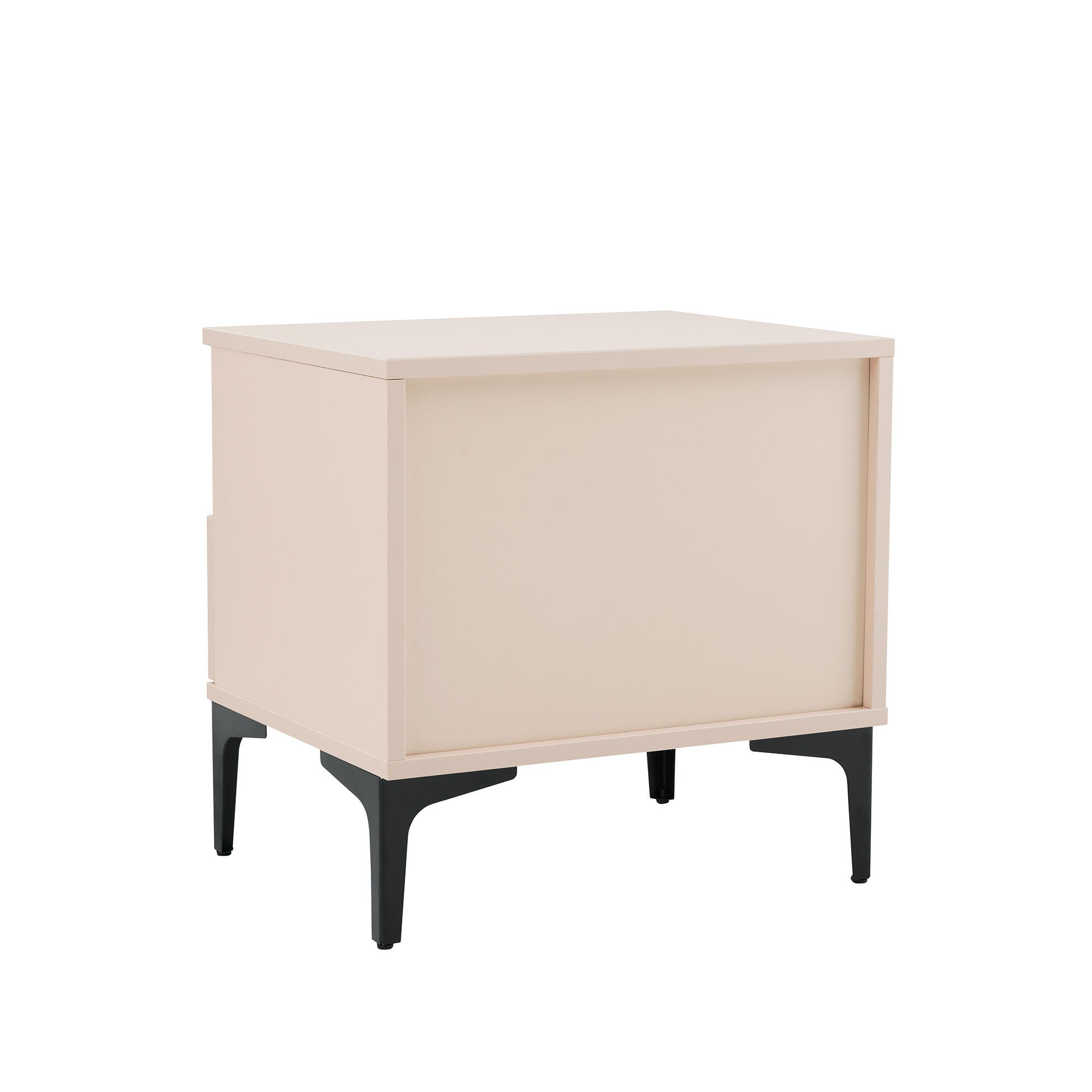 Manhattan Comfort Amara 20" 1 Drawer Nightstand (Set of 2), Pale Rose/White, large
