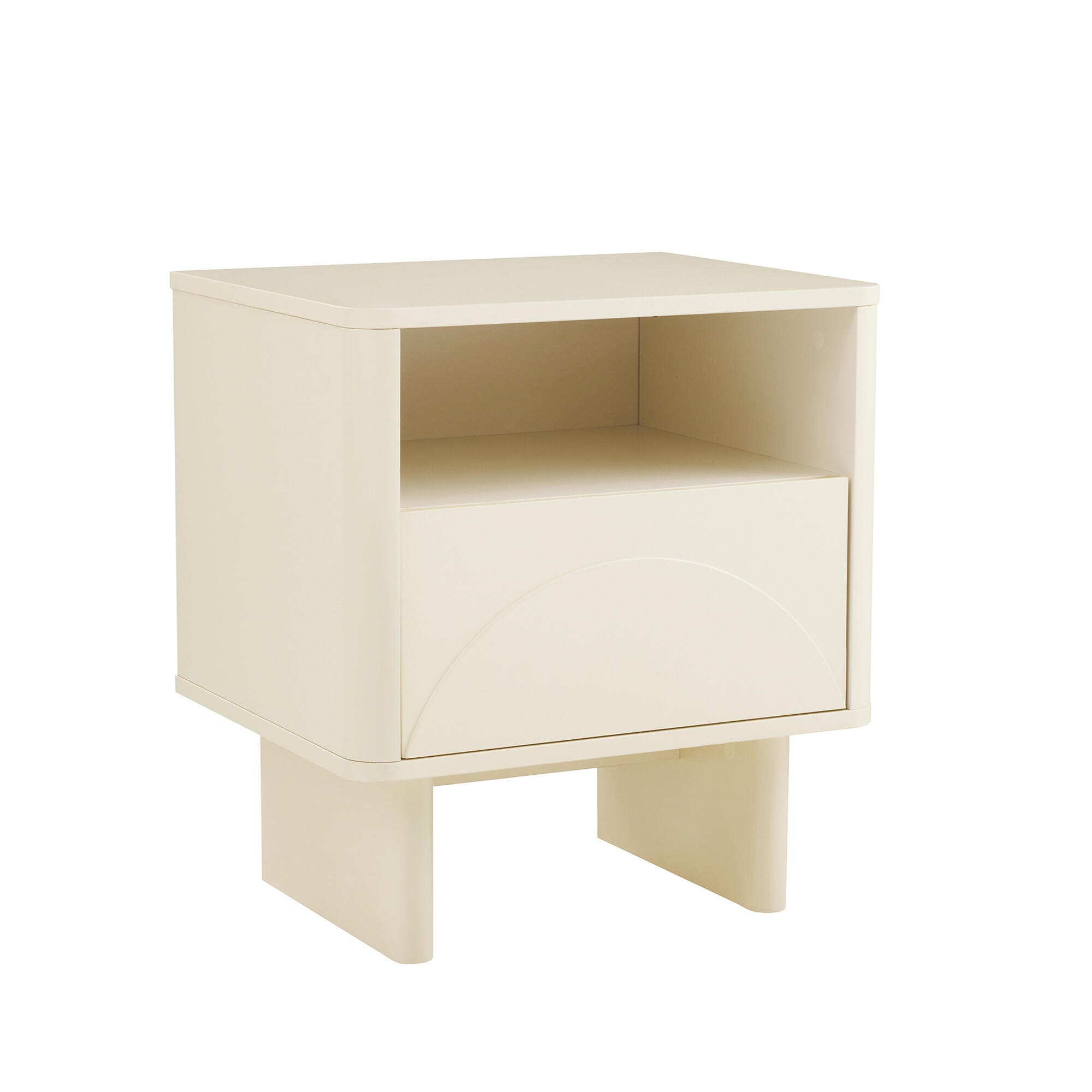 Manhattan Comfort Ella 20" 1 Drawer Nightstand (Set of 2), Cream, large