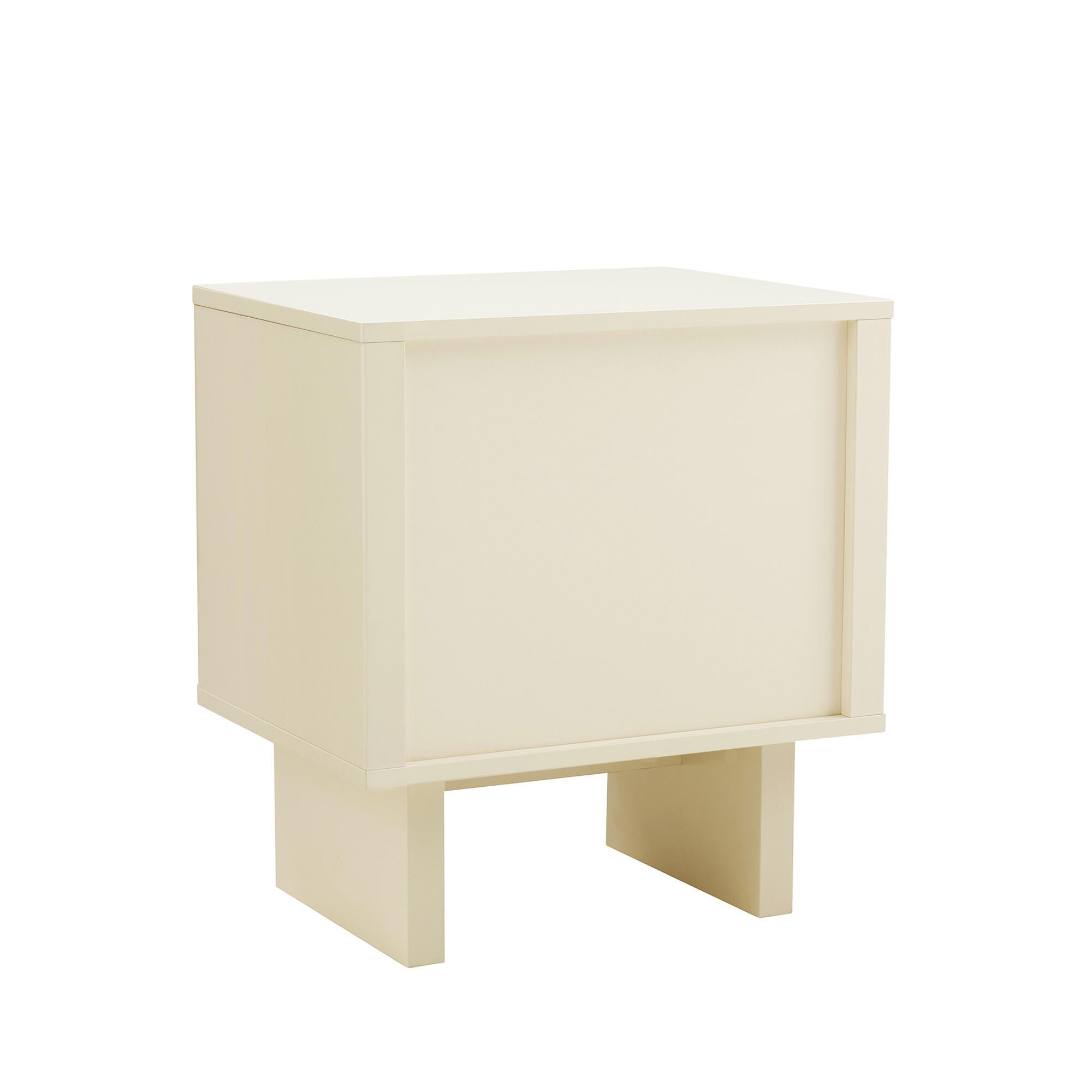 Manhattan Comfort Ella 20" 1 Drawer Nightstand (Set of 2), Cream, large