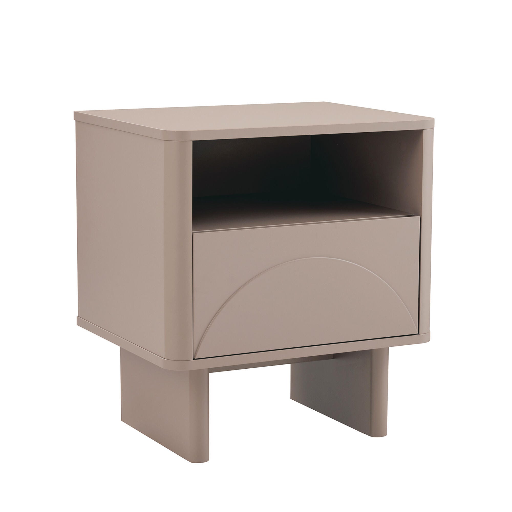 Manhattan Comfort Ella 20" 1 Drawer Nightstand (Set of 2), Mocha, large
