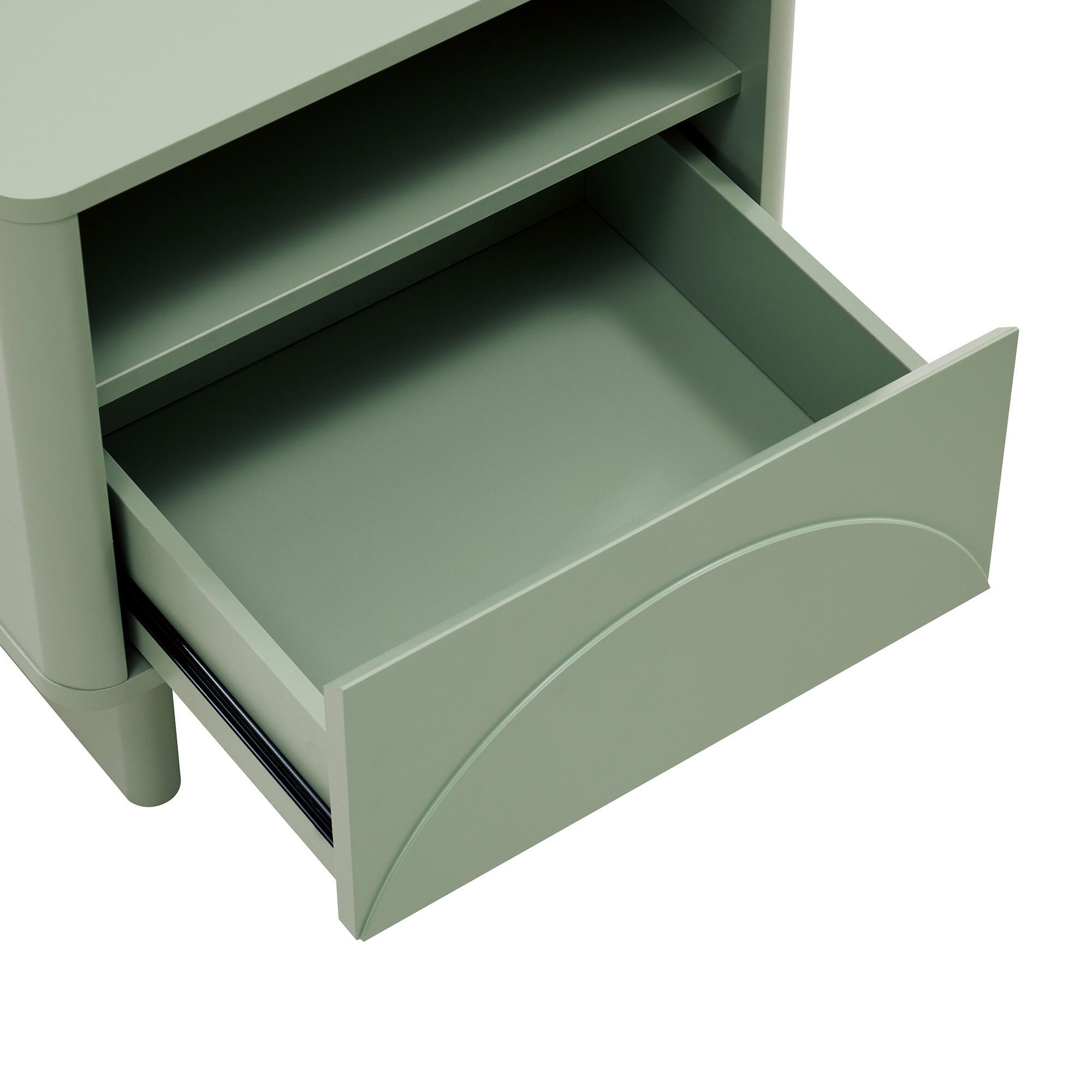 Manhattan Comfort Ella 20" 1 Drawer Nightstand (Set of 2), Sage Green, large