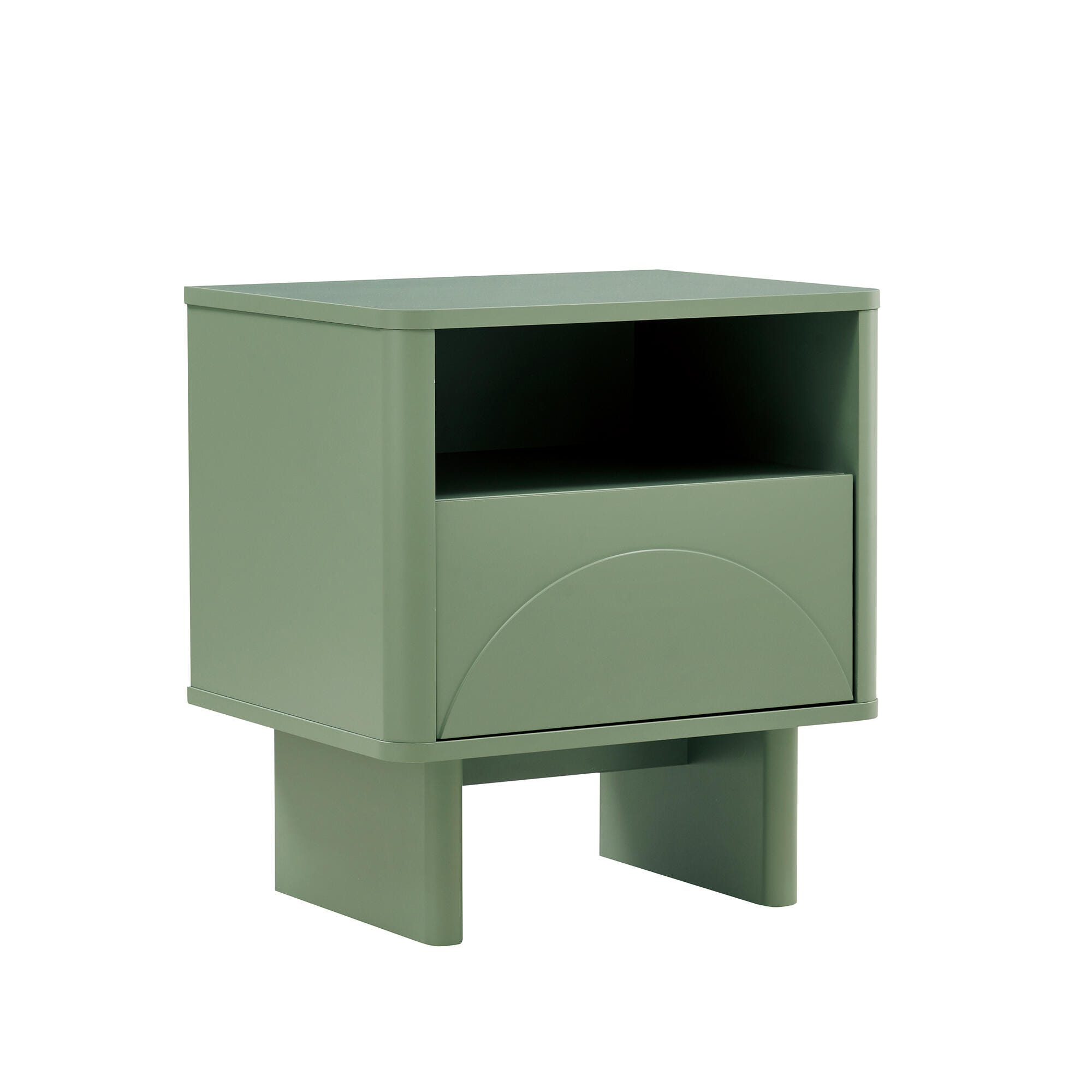 Manhattan Comfort Ella 20" 1 Drawer Nightstand (Set of 2), Sage Green, large