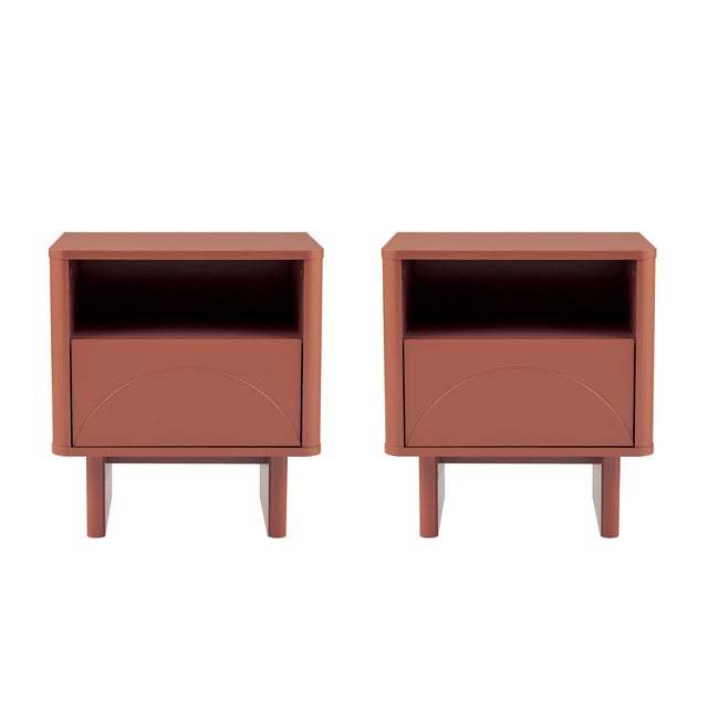 Manhattan Comfort Ella 20" 1 Drawer Nightstand (Set of 2)