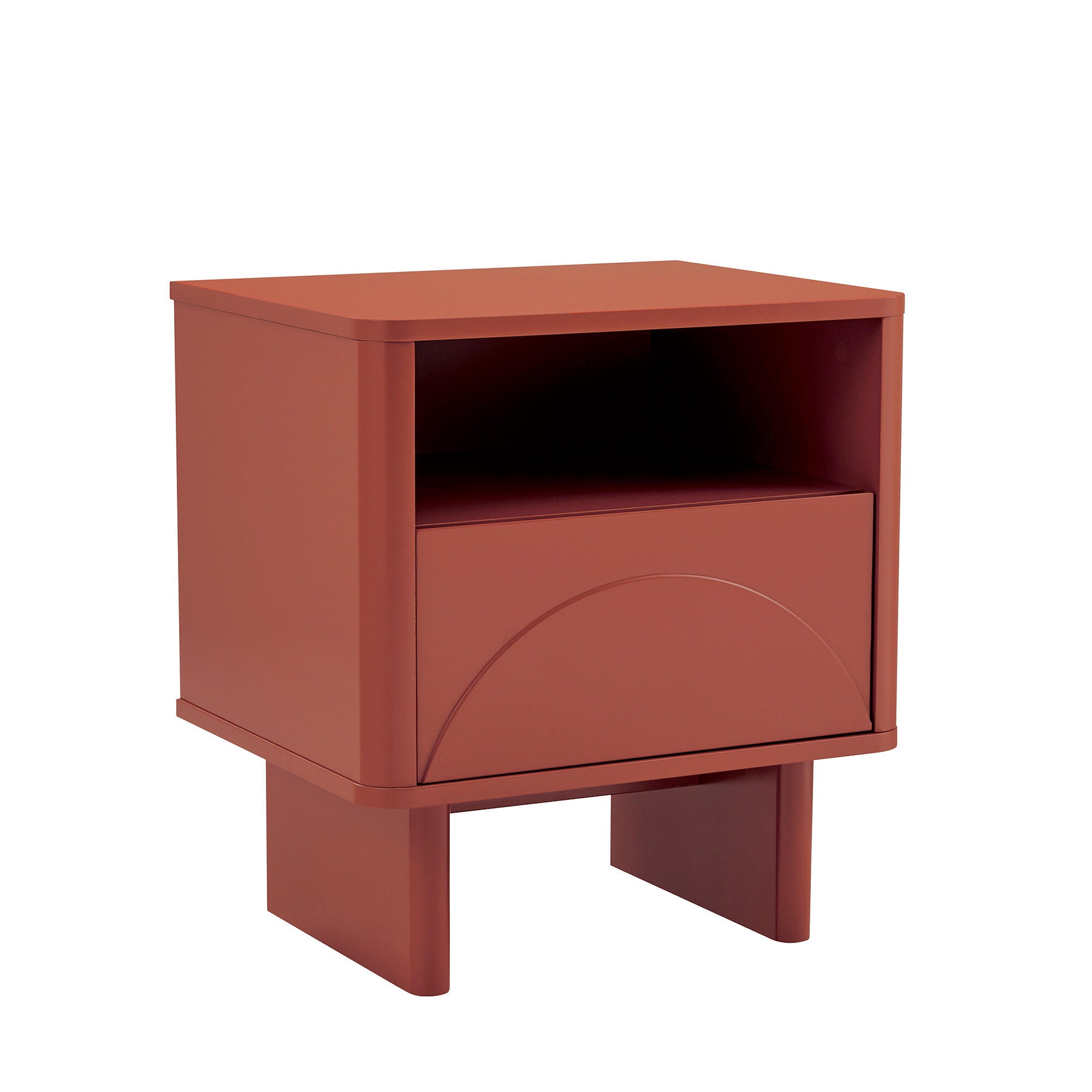 Manhattan Comfort Ella 20" 1 Drawer Nightstand (Set of 2), Terracotta, large