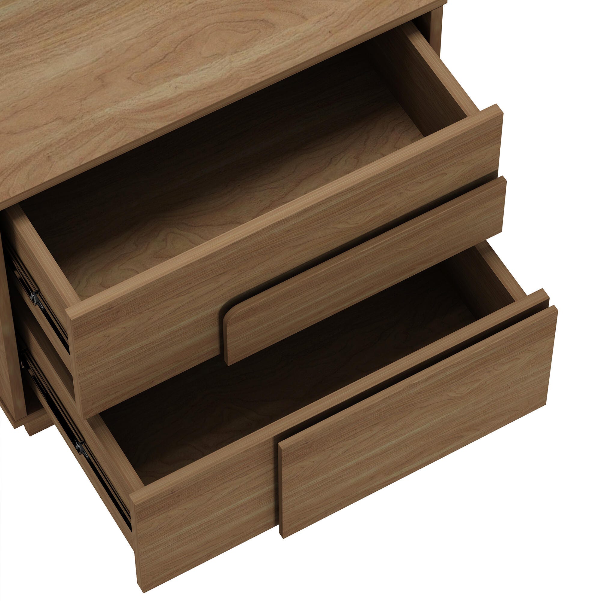 Manhattan Comfort Horizon 22" 2 Drawer Nightstand (Set of 2), Maple, large