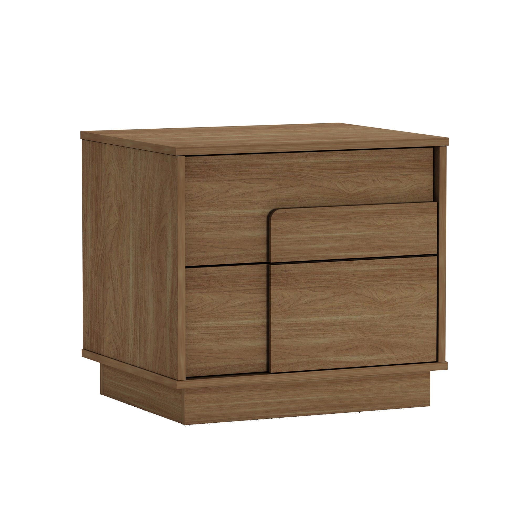 Manhattan Comfort Horizon 22" 2 Drawer Nightstand (Set of 2), Maple, large