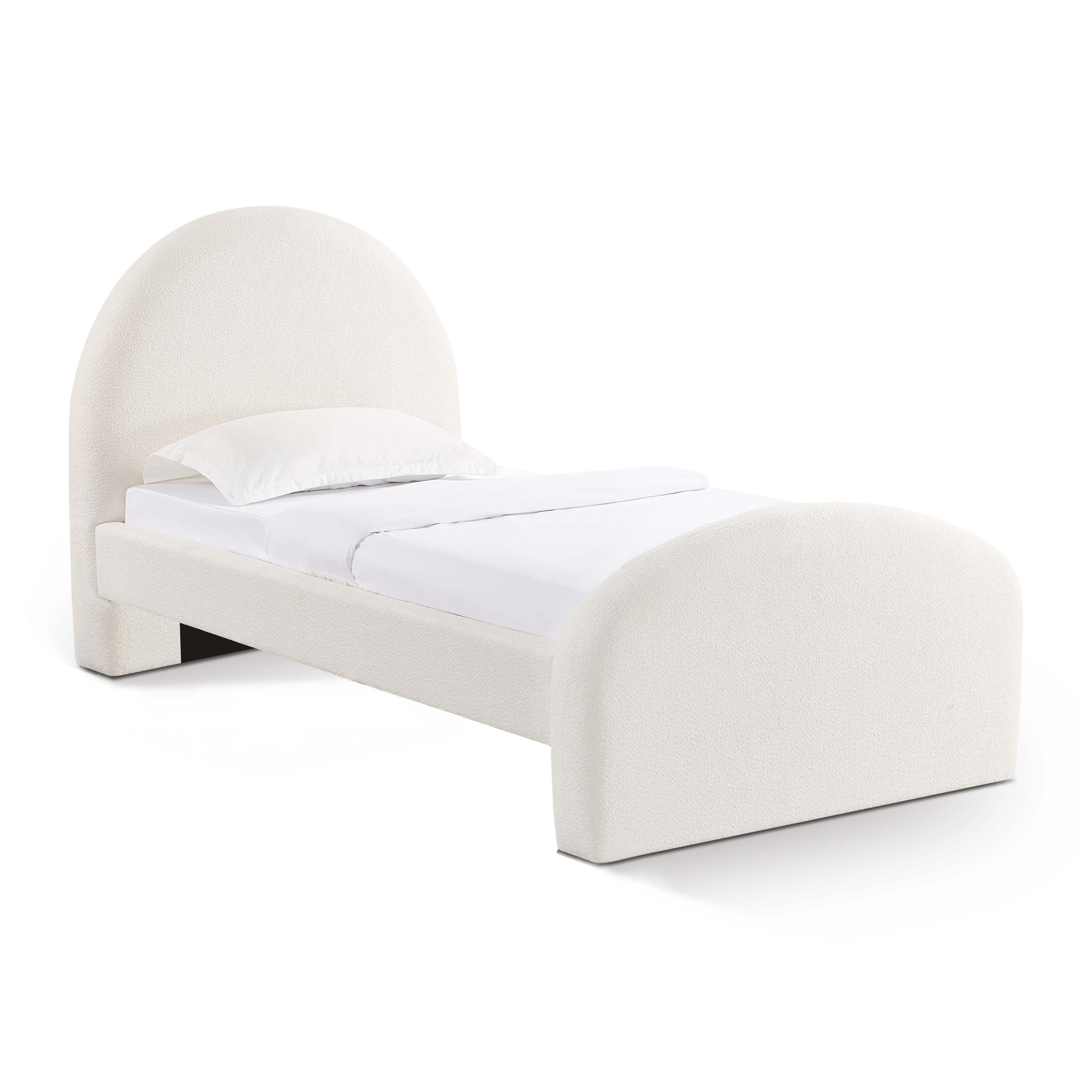 TOV Furniture Moon Twin Panel Bed, Cream, large