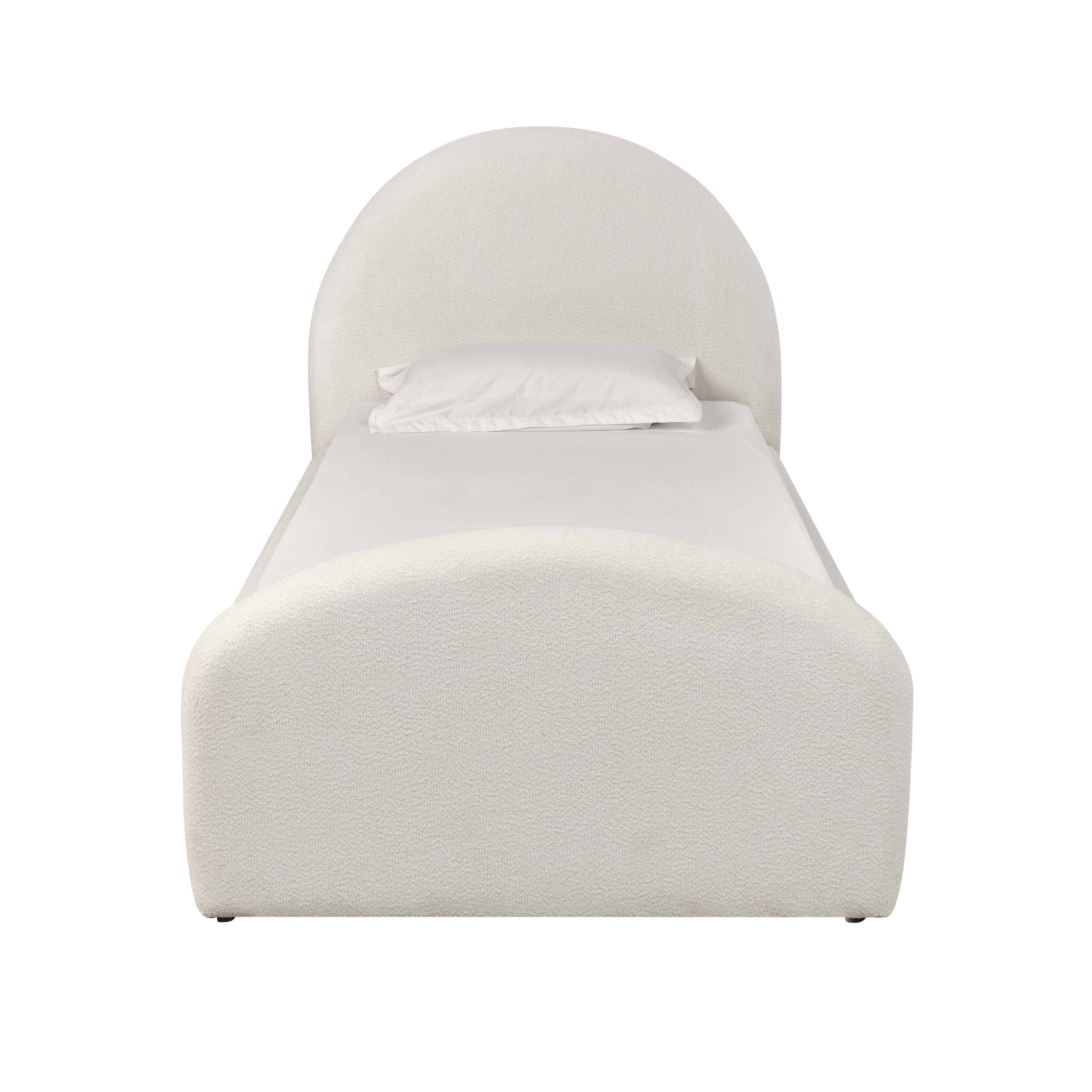 TOV Furniture Moon Twin Panel Bed, Cream, large