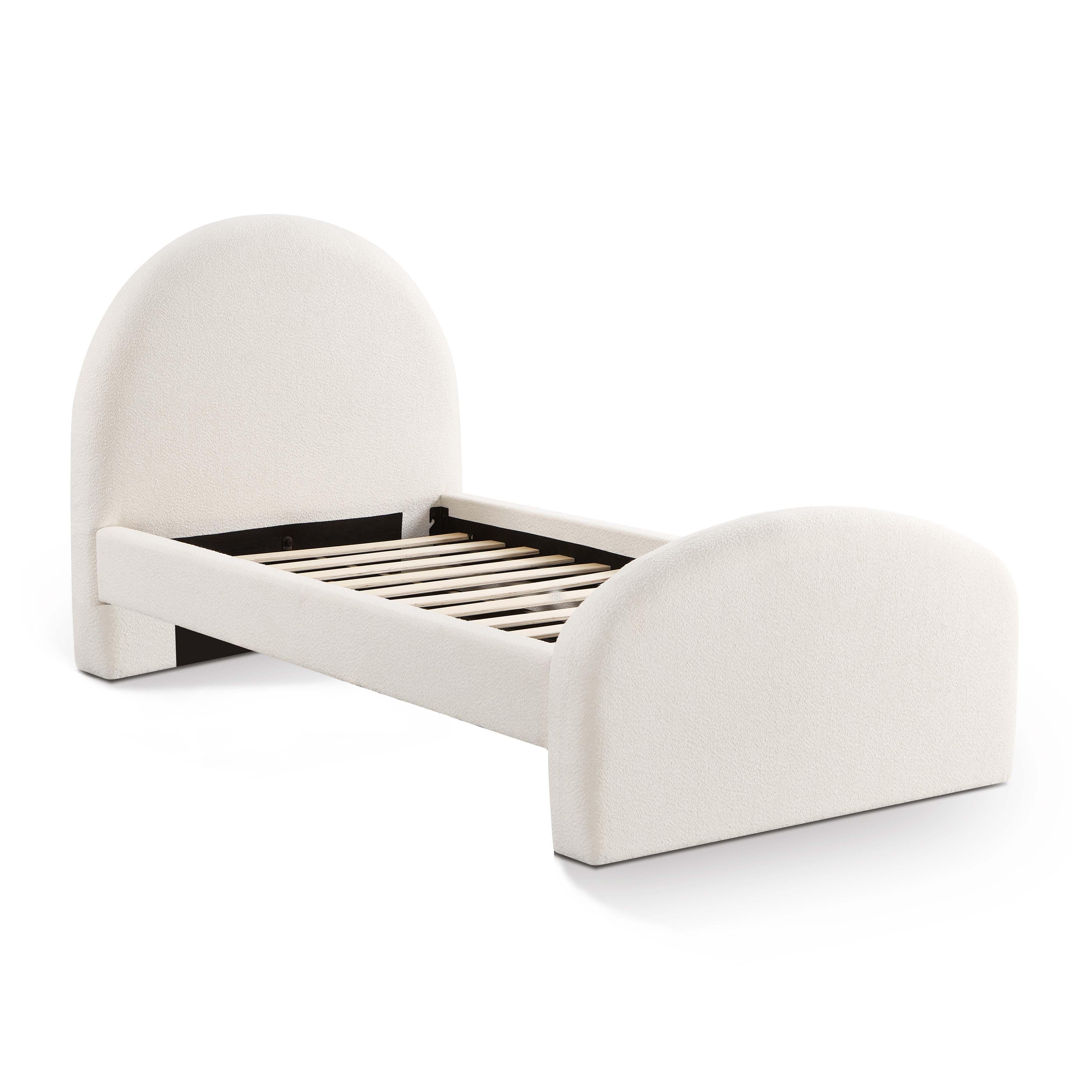 TOV Furniture Moon Twin Panel Bed, Cream, large