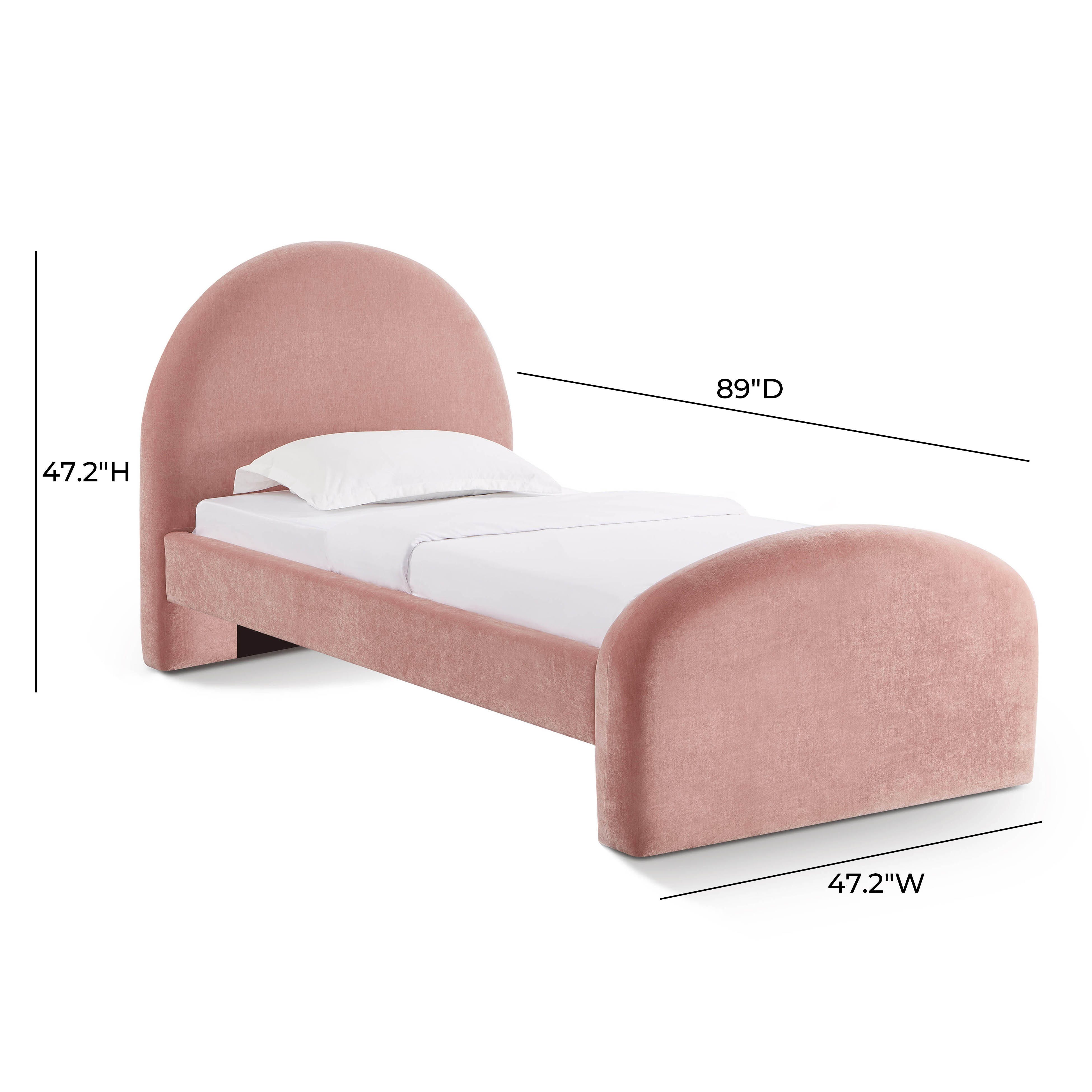 TOV Furniture Moon Moon Twin Panel Bed, Rose, large