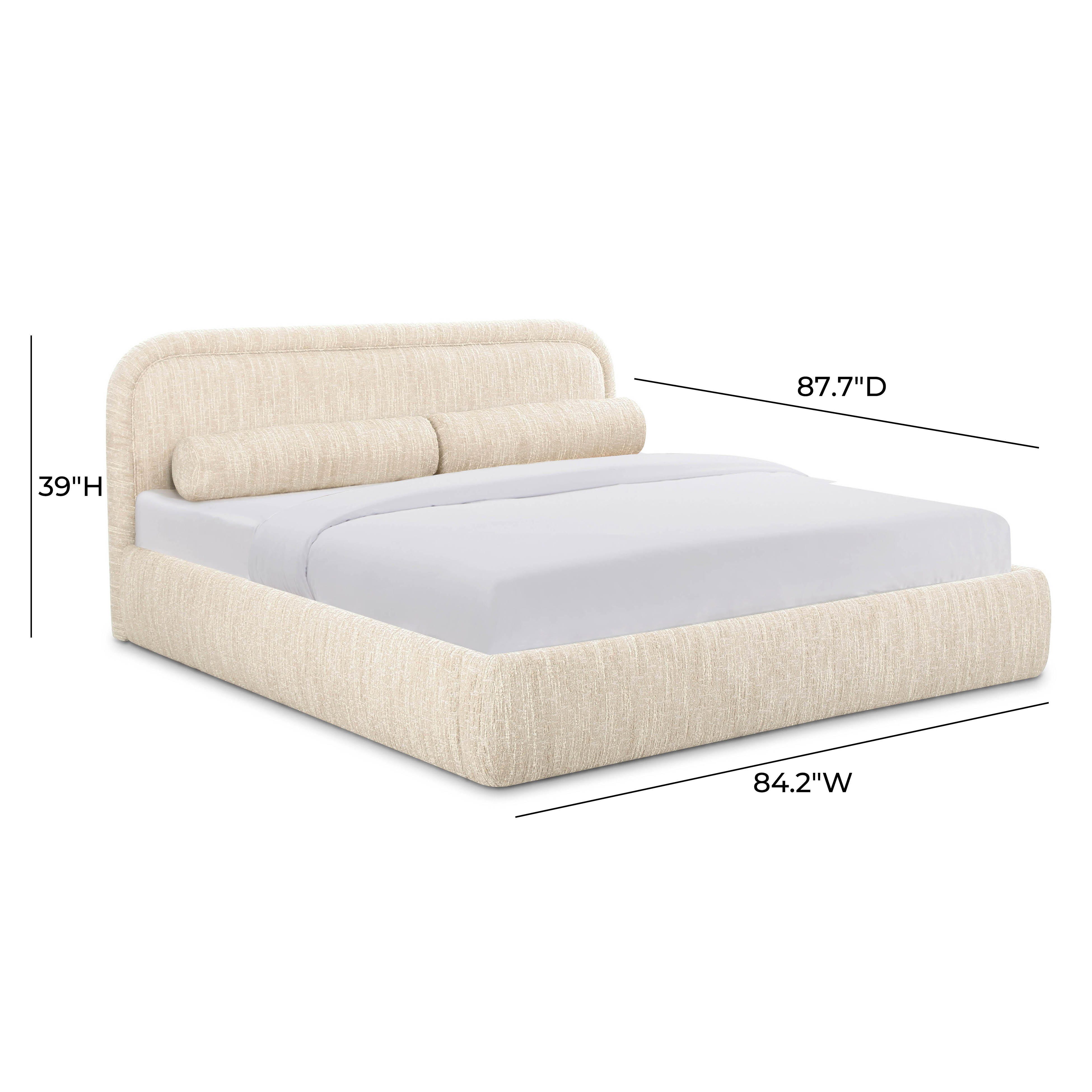 TOV Furniture Murielle King Panel Bed, Cream, large