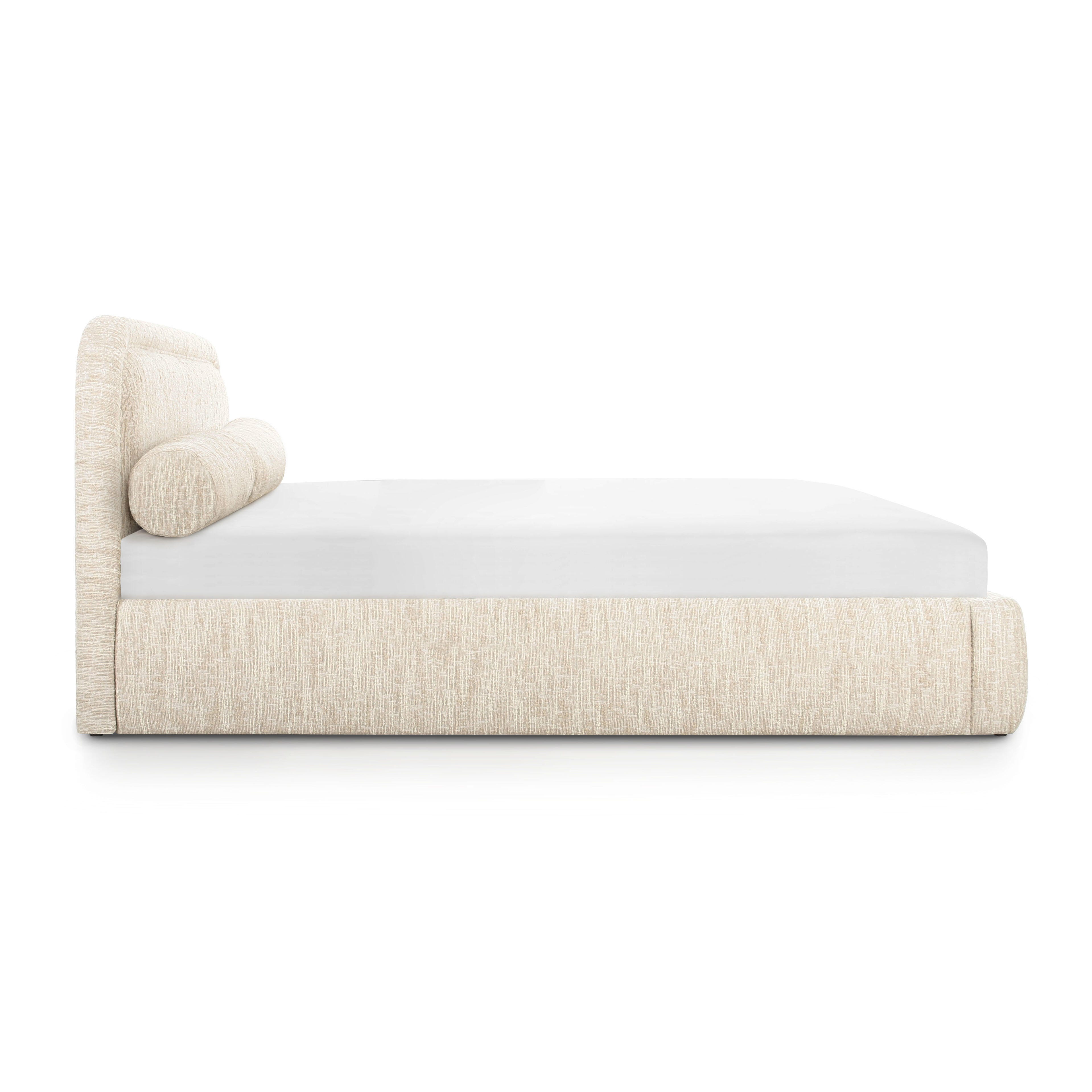 TOV Furniture Murielle King Panel Bed, Cream, large