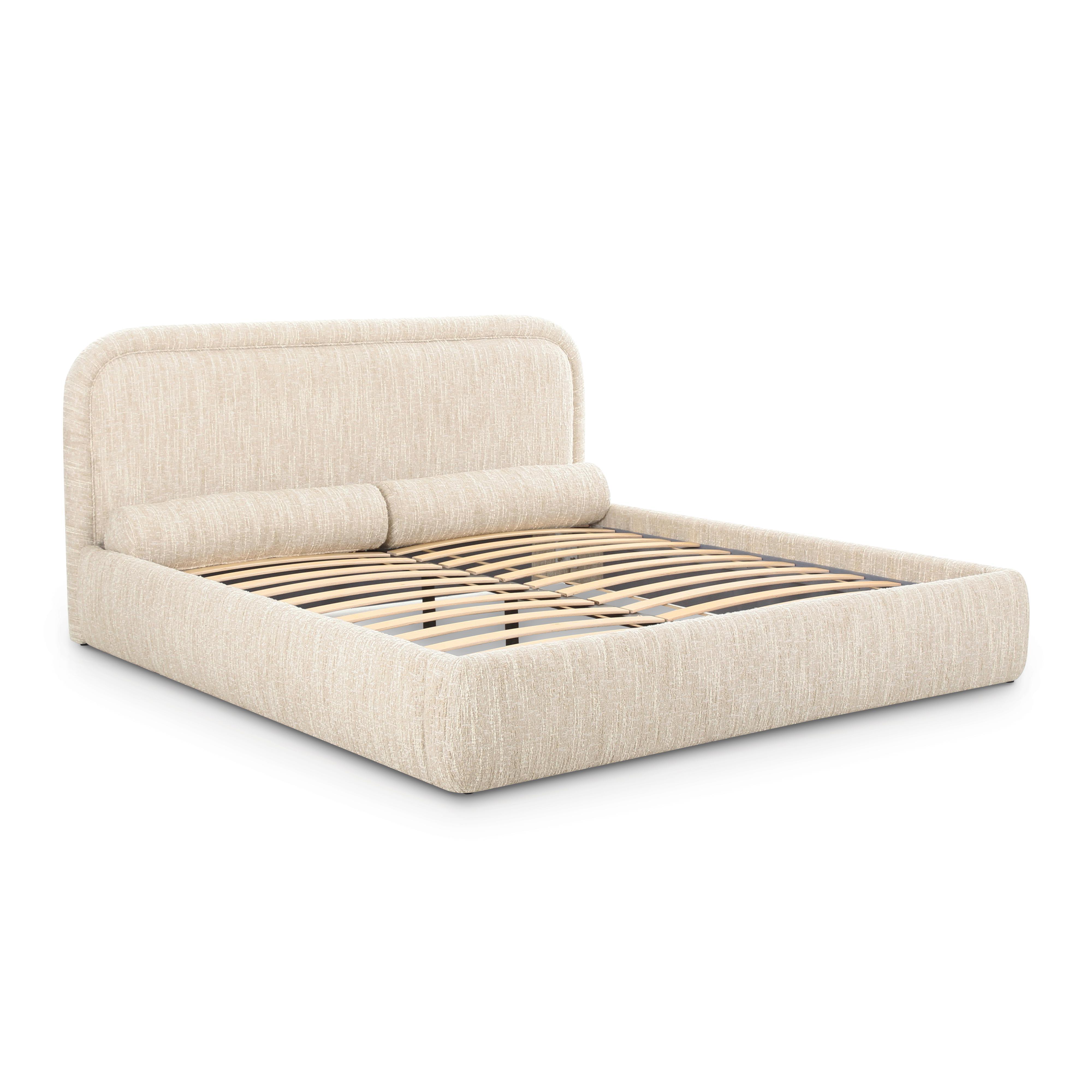 TOV Furniture Murielle King Panel Bed, Cream, large
