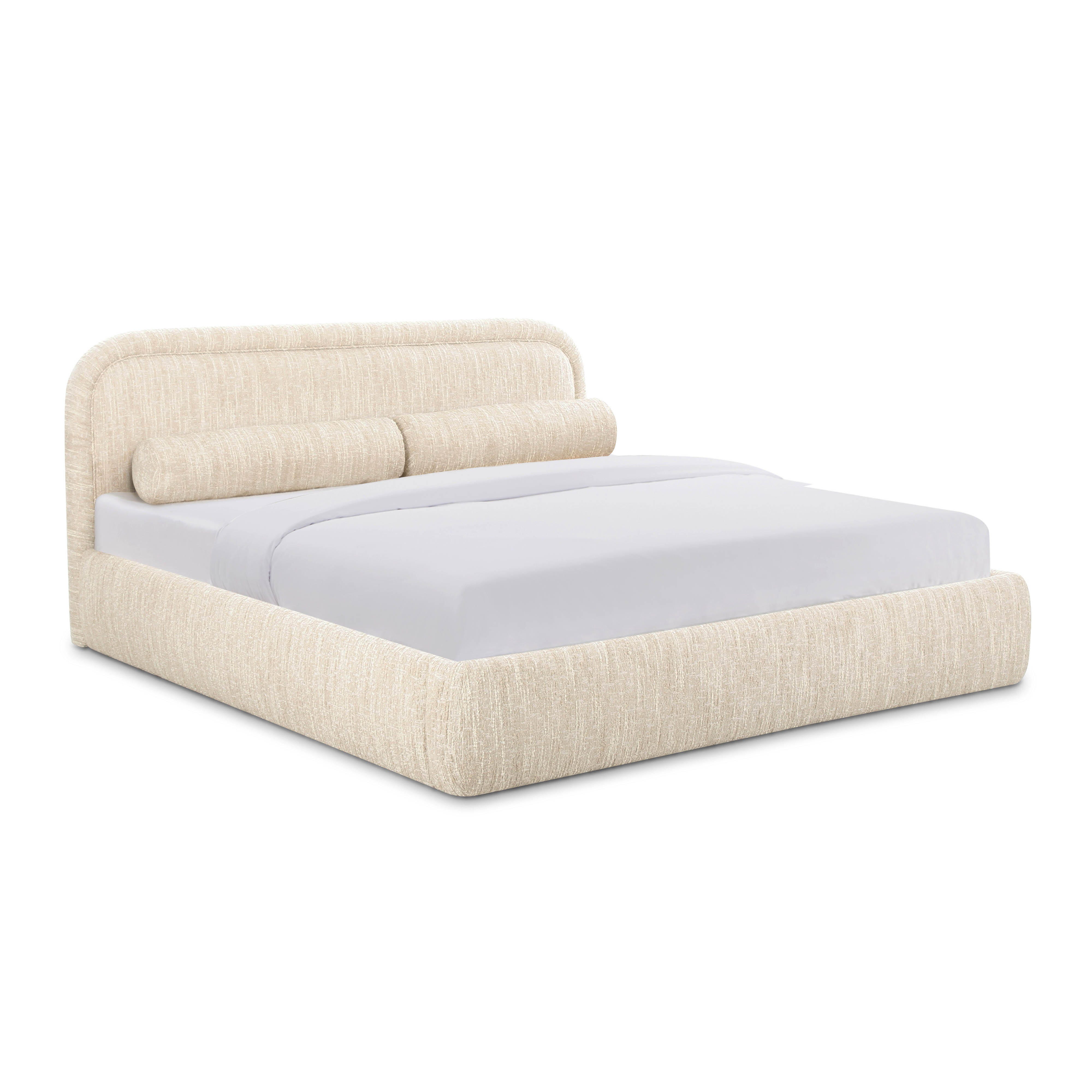 TOV Furniture Murielle Queen Panel Bed, Cream, large
