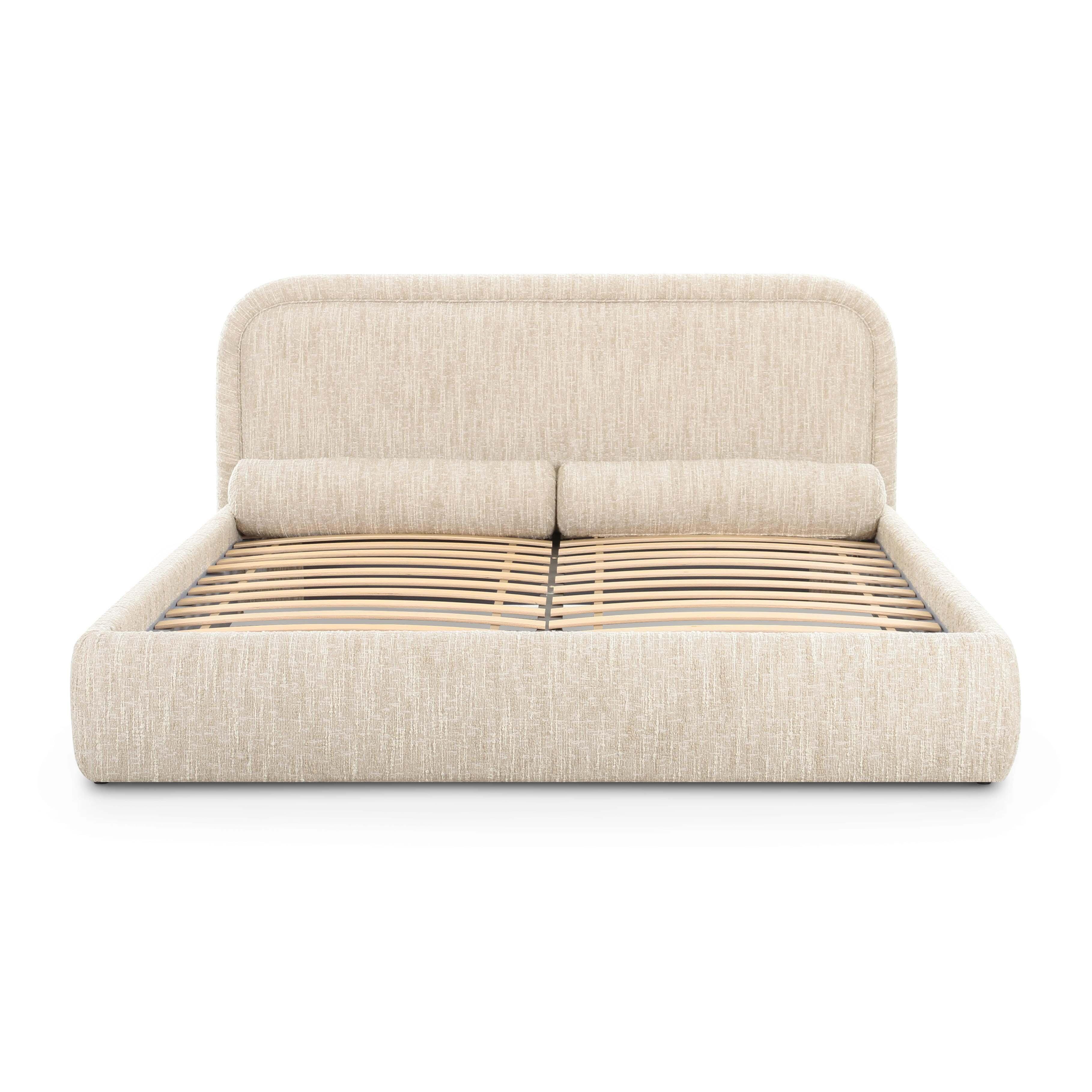 TOV Furniture Murielle Queen Panel Bed, Cream, large