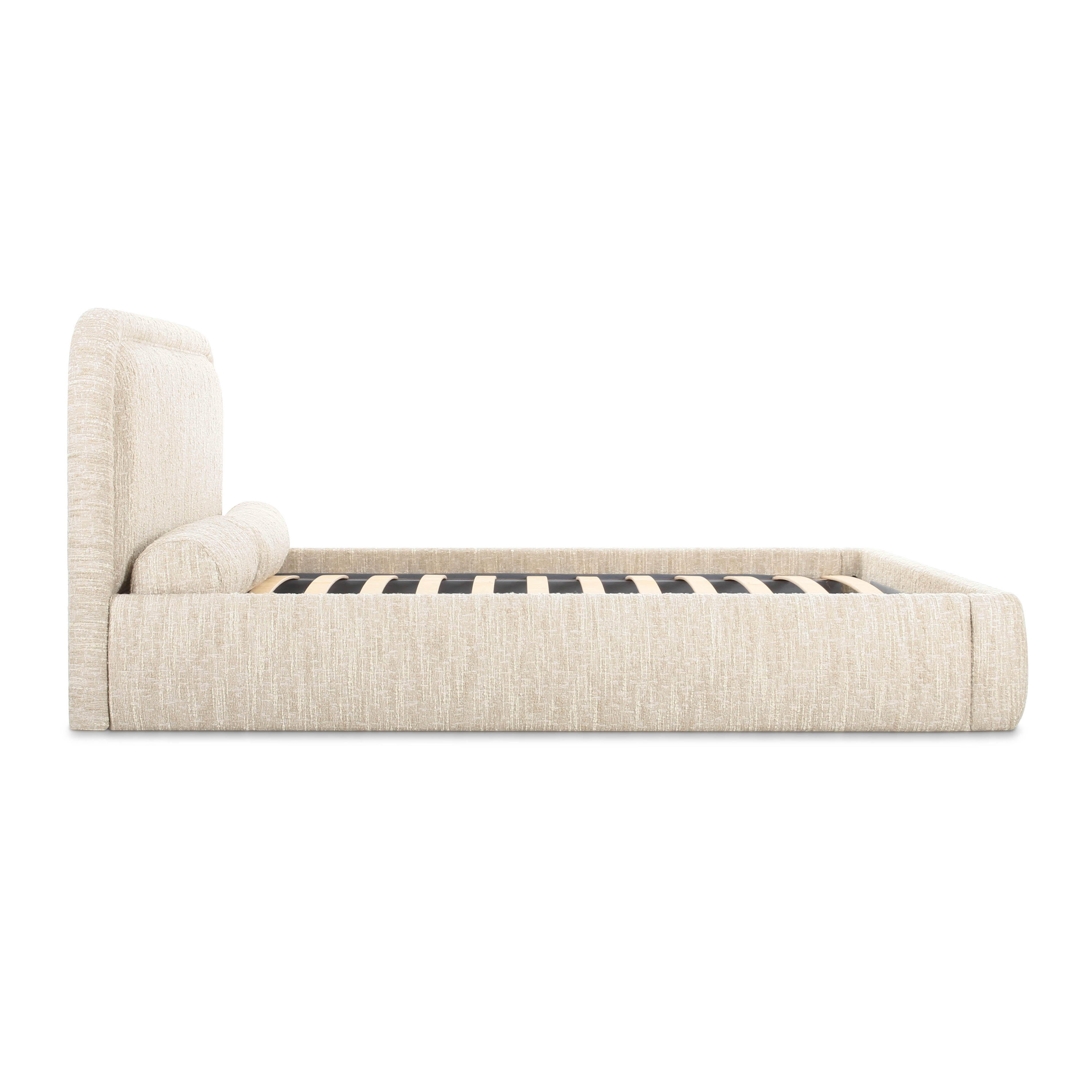 TOV Furniture Murielle Queen Panel Bed, Cream, large