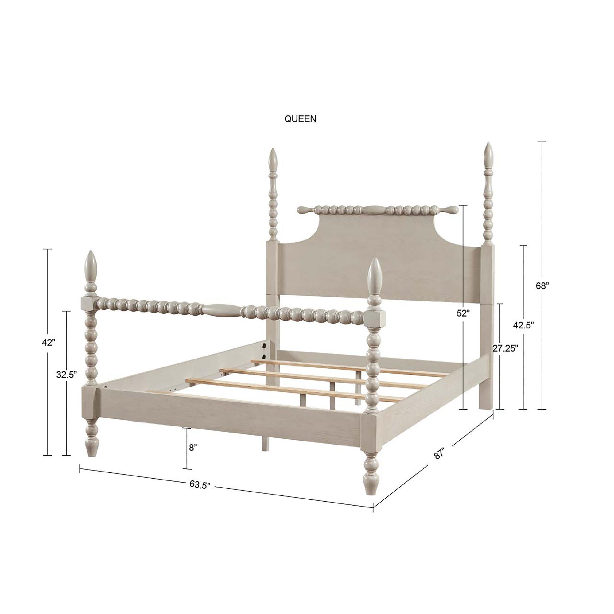 Madison Park Signature Rolling Pin Queen Bed, Antique Cream, large