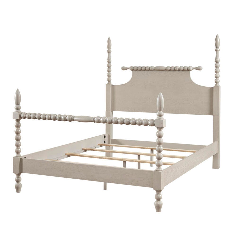 Madison Park Signature Rolling Pin Queen Bed, Antique Cream, large