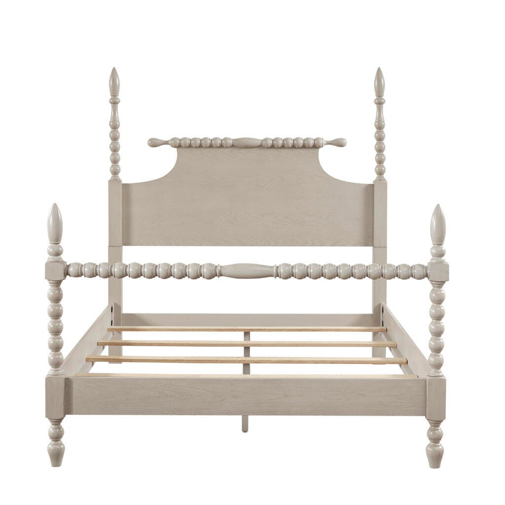 Madison Park Signature Rolling Pin Queen Bed, Antique Cream, large