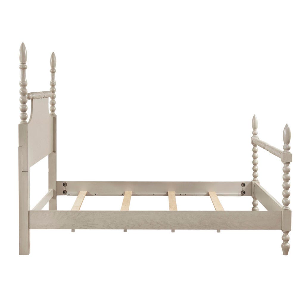 Madison Park Signature Rolling Pin Queen Bed, Antique Cream, large