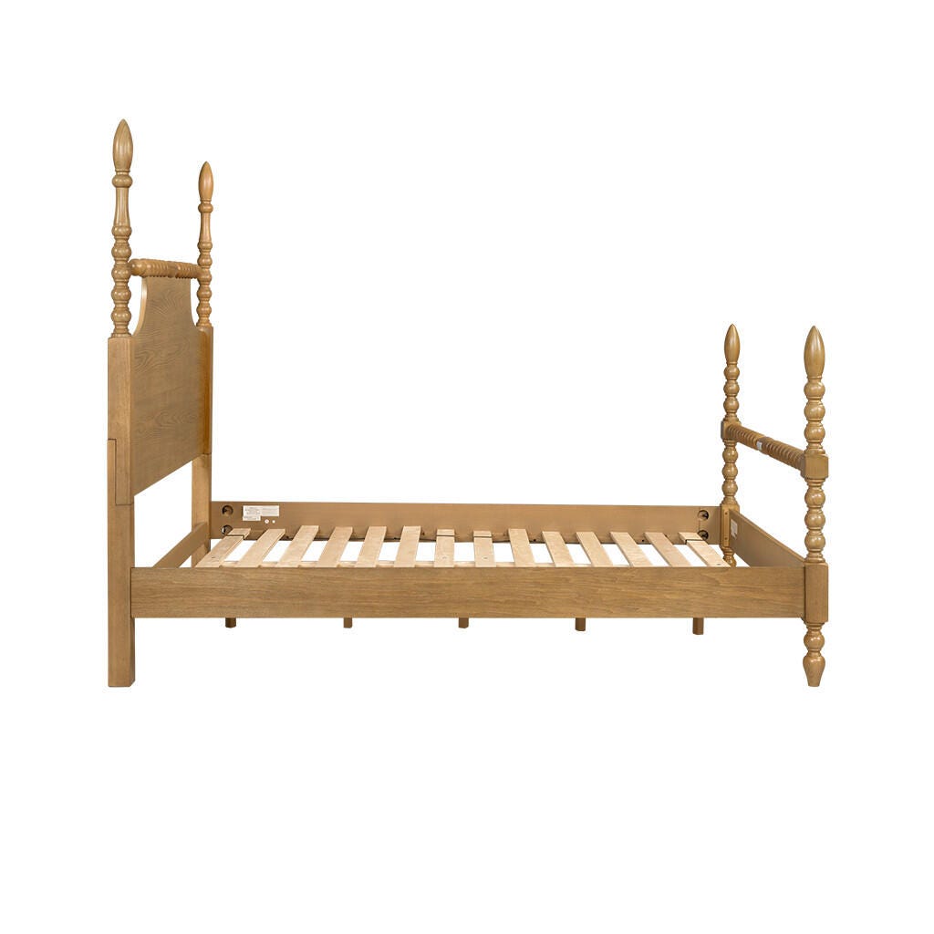 Madison Park Signature Rolling Pin Queen Bed, Natural, large