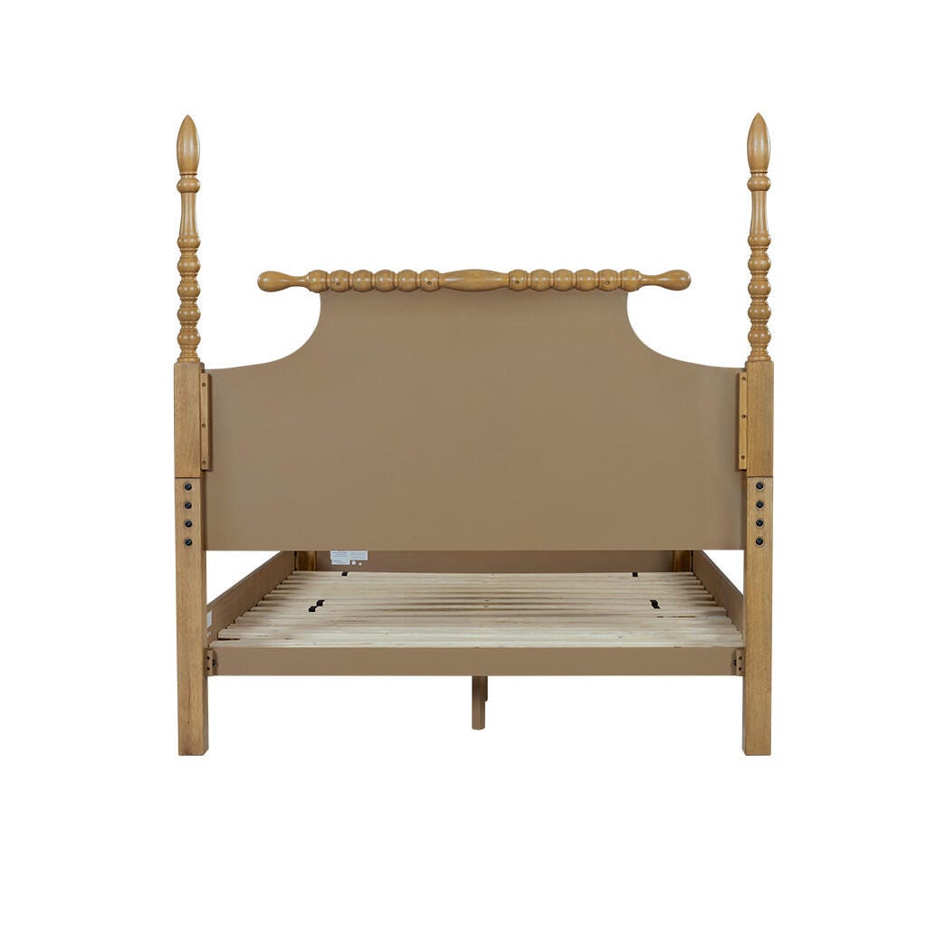 Madison Park Signature Rolling Pin Queen Bed, Natural, large
