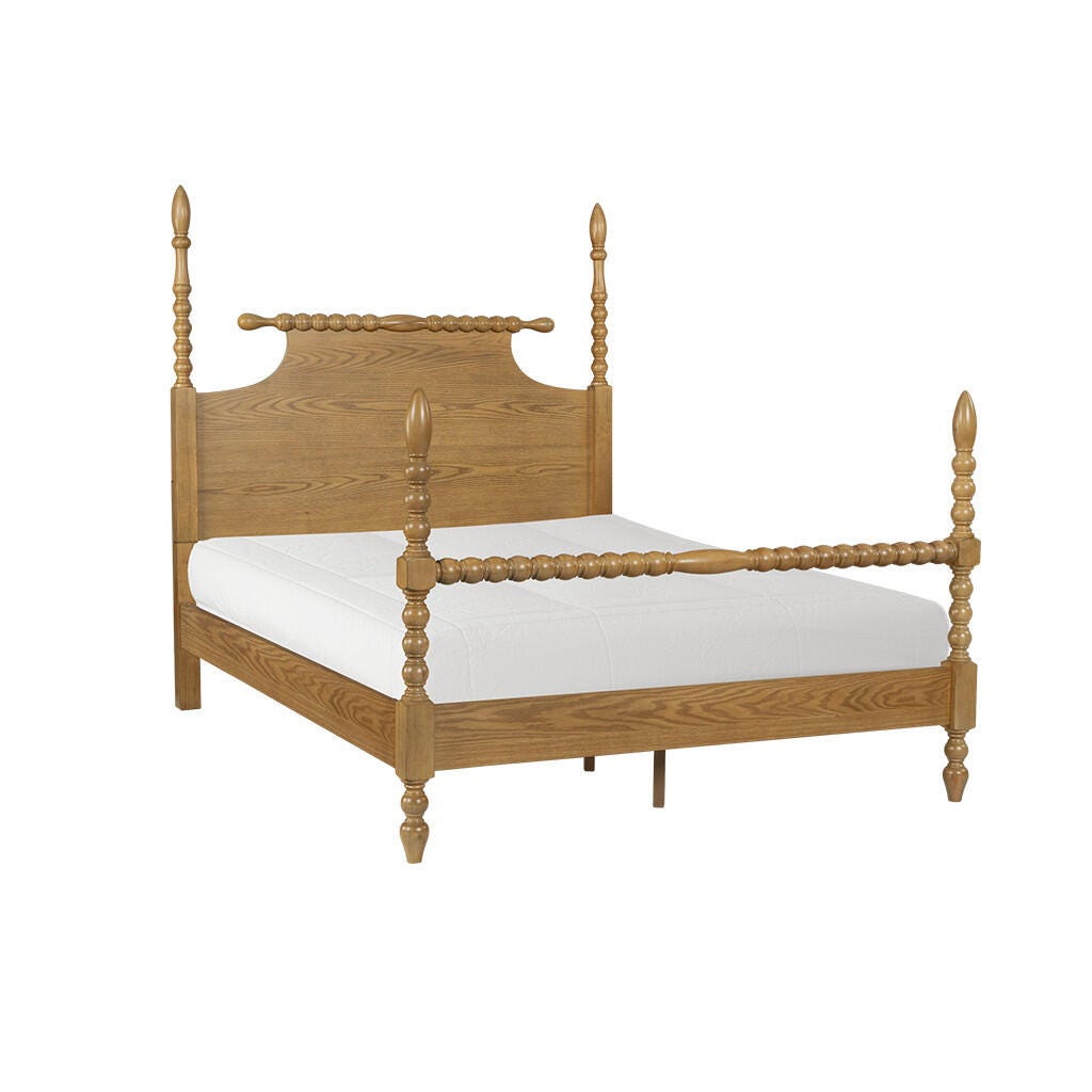 Madison Park Signature Rolling Pin Queen Bed, Natural, large