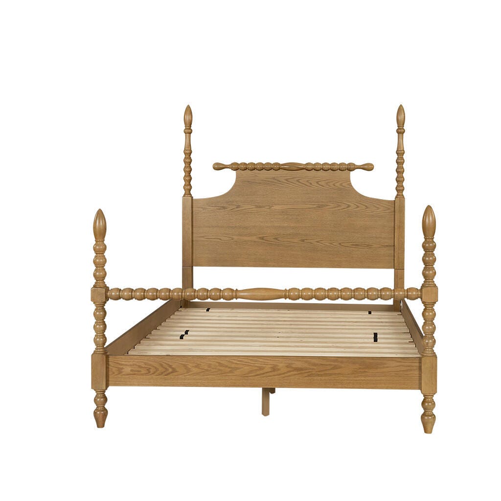Madison Park Signature Rolling Pin Queen Bed, Natural, large