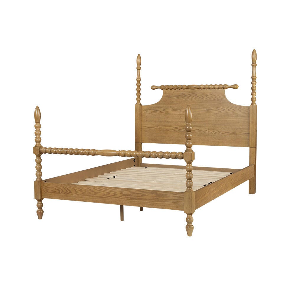 Madison Park Signature Rolling Pin Queen Bed, Natural, large